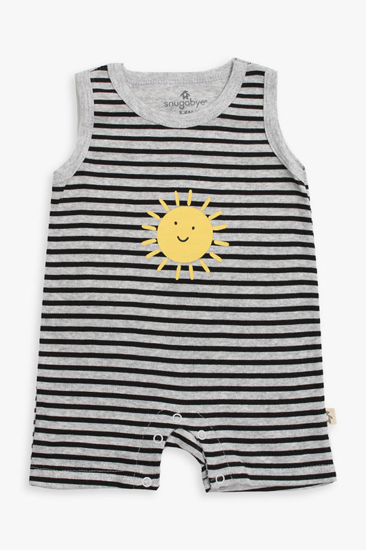 Snugabye Black & White Sun Sleeveless Romper