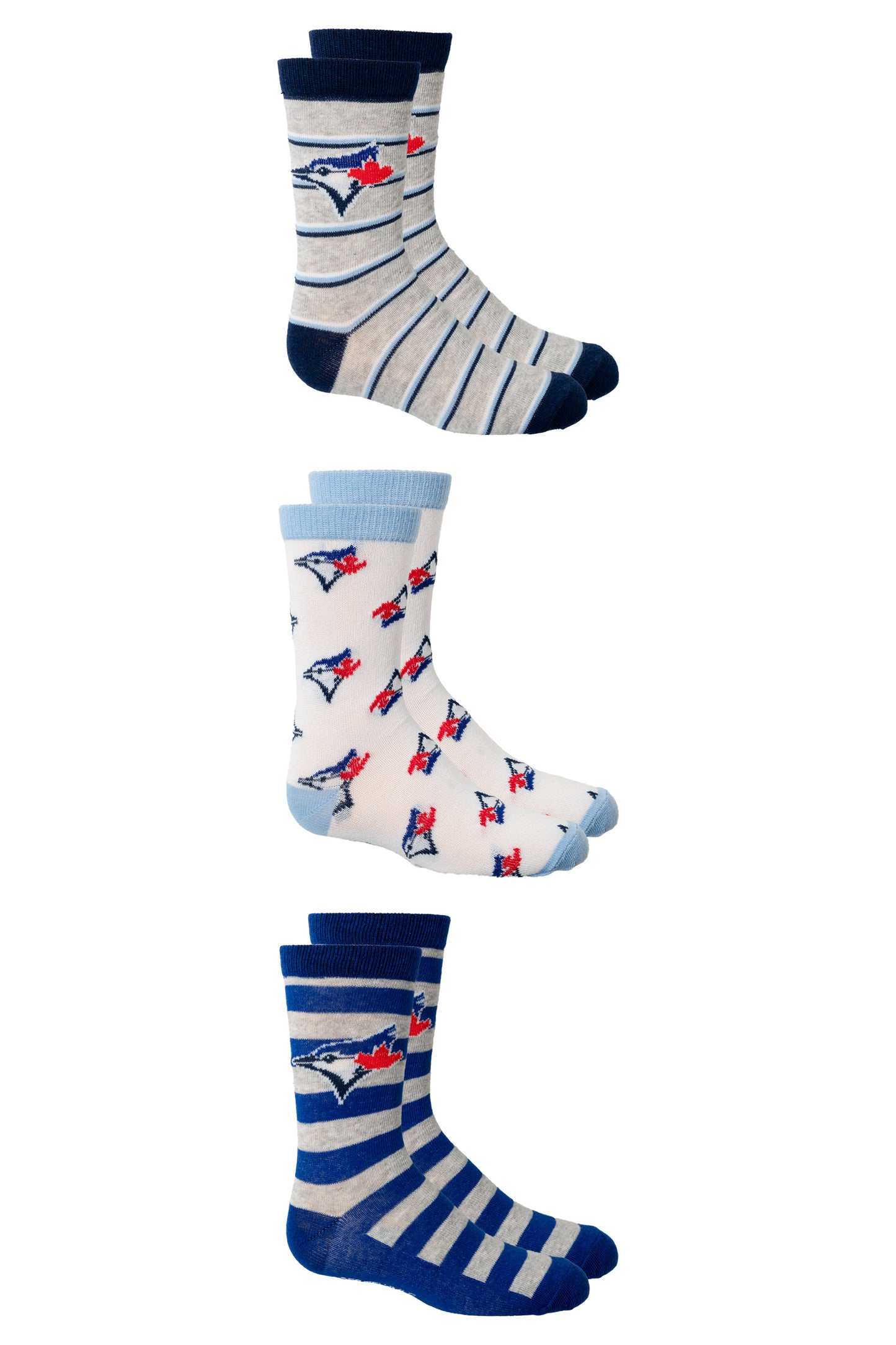 MLB Toronto Blue Jays Youth Kids Boys 3-Pack Crew Socks