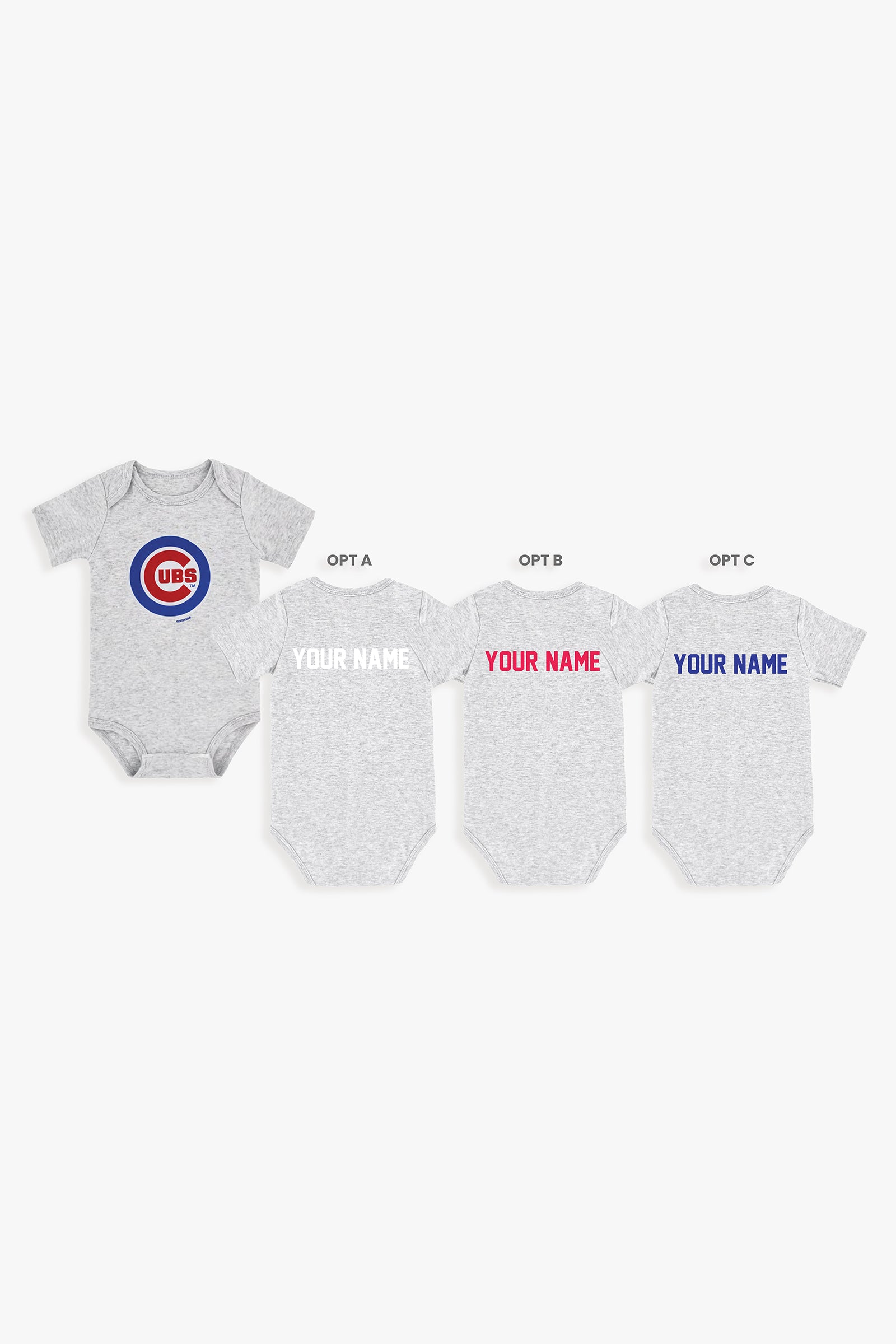 Gertex Customizable MLB Baby Onesie Bodysuit in Grey (6-9 Months)