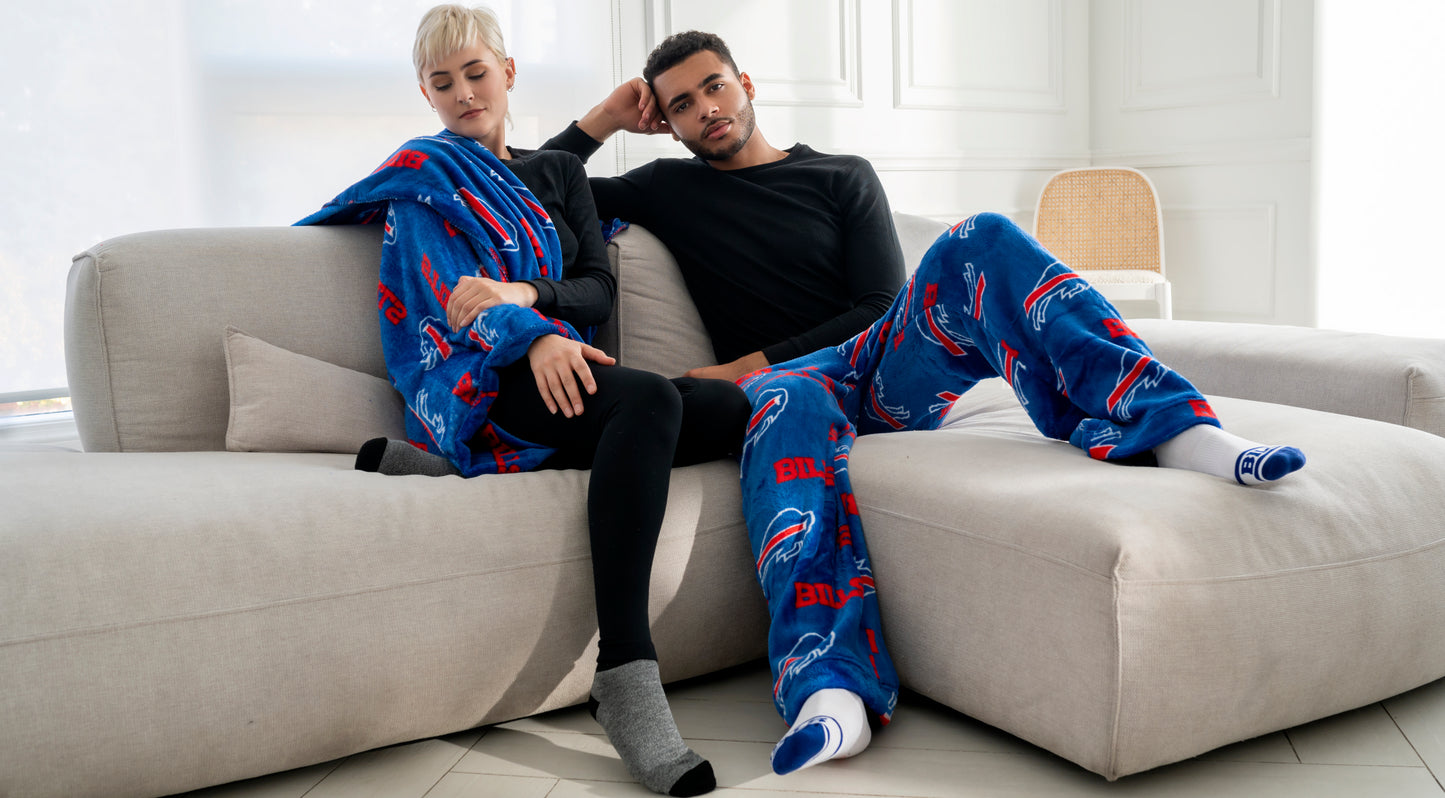 NFL Buffalo Bills Men's Softie Coral Fleece Pajama Lounge Pants