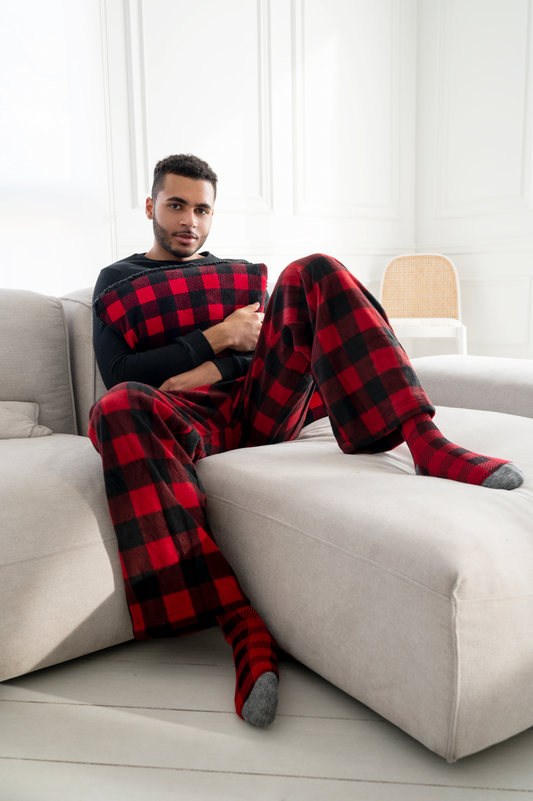 Great Northern Men's Buffalo Plaid Polar Fleece Lounge Pant