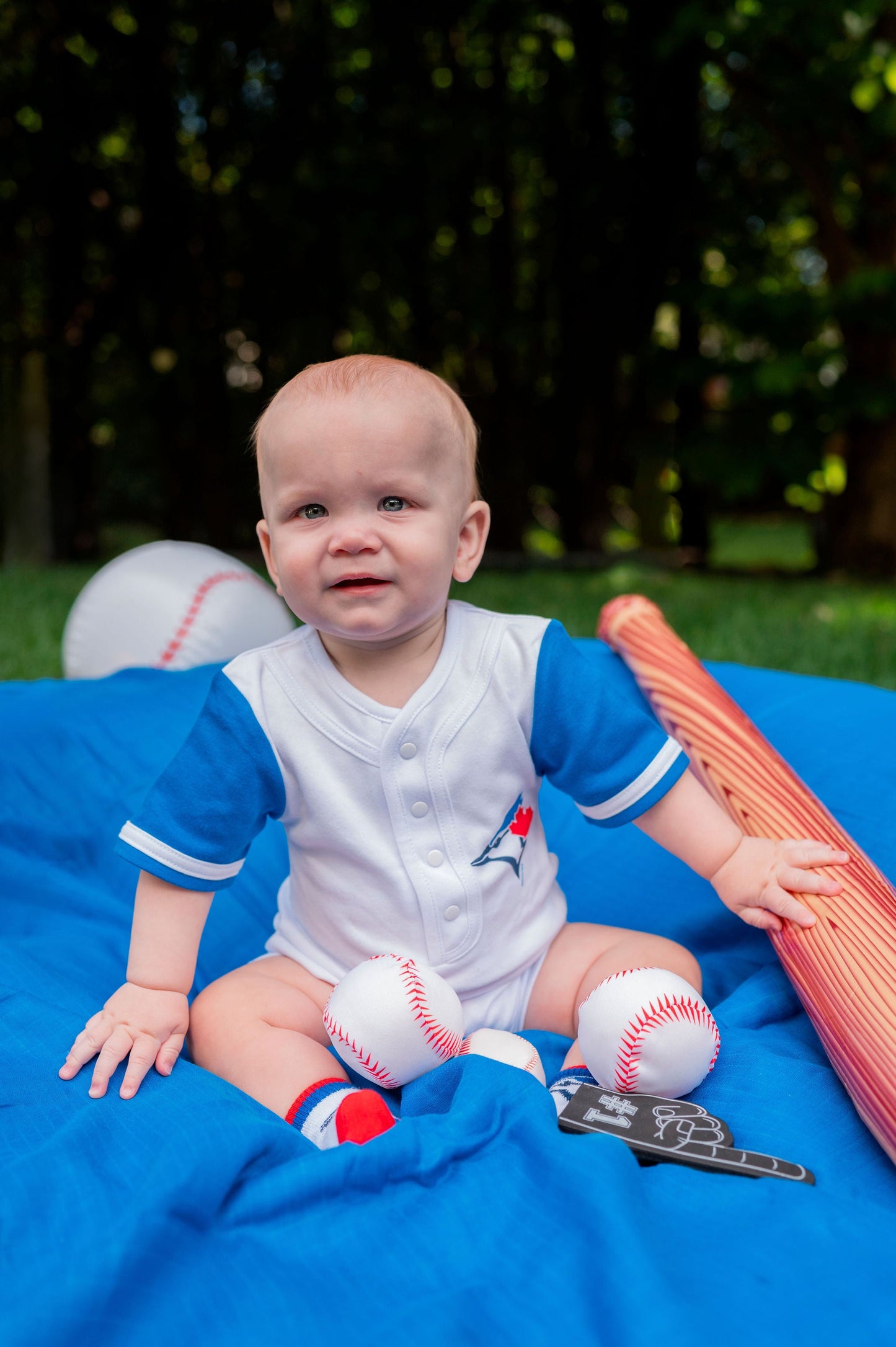 Gertex Customizable MLB Toronto Blue Jays Baby White Romper