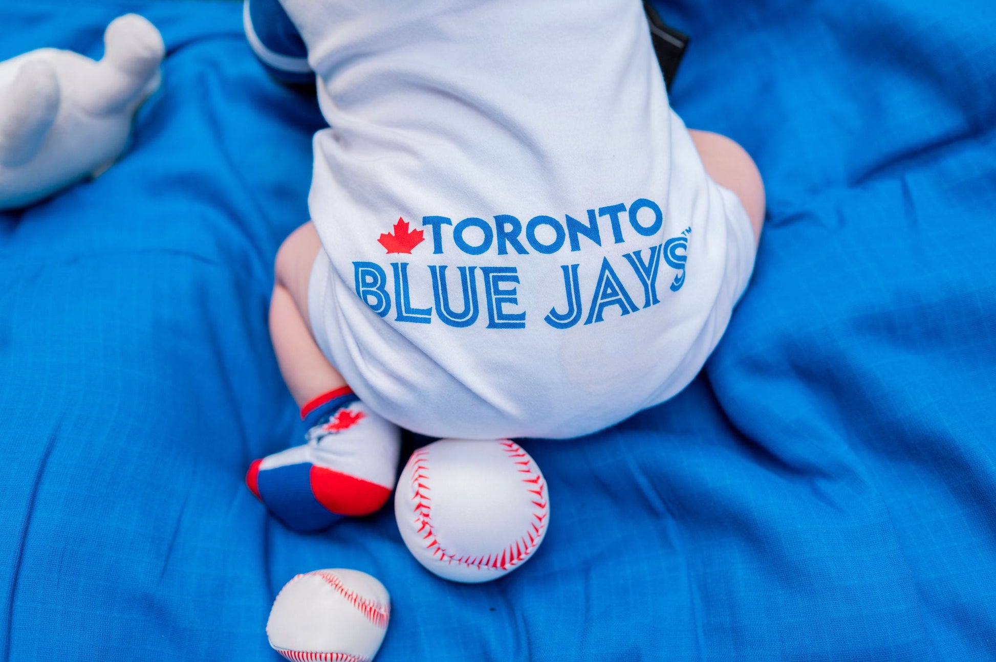 Gertex Customizable MLB Toronto Blue Jays Baby White Romper