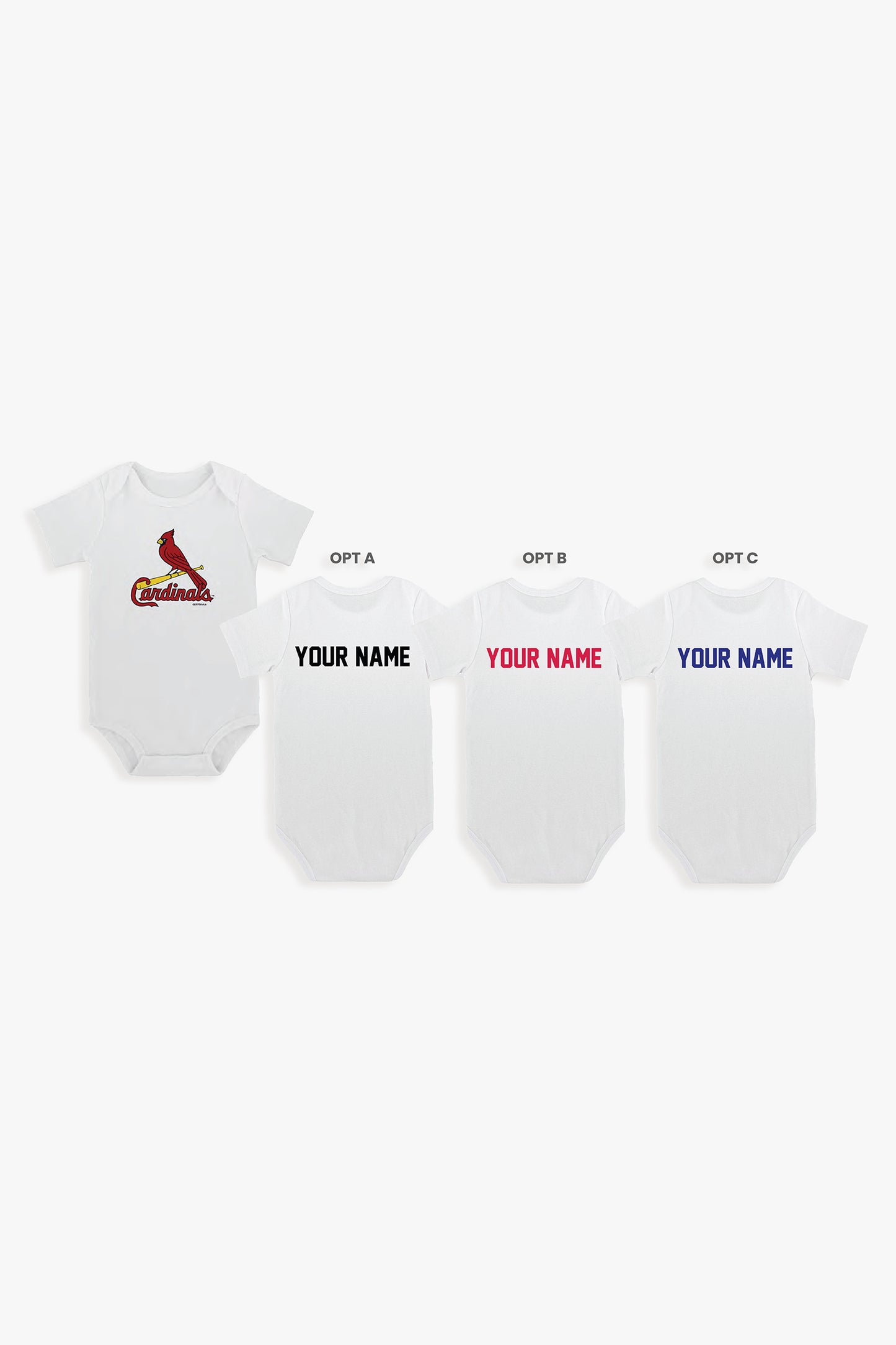 Gertex Customizable MLB Baby Bodysuit in White (0-3 Months)