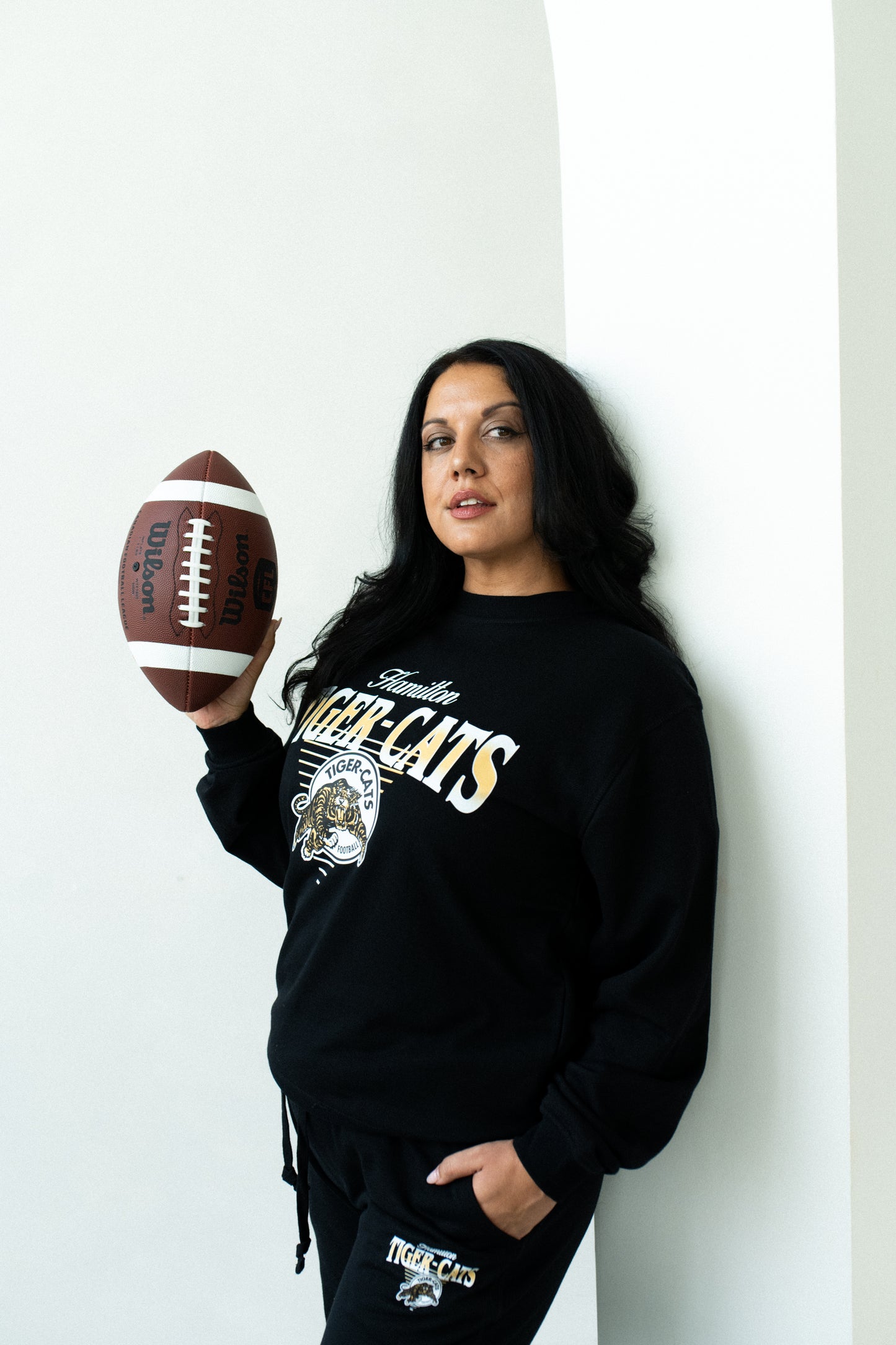 CFL Hamilton Tiger-Cats Black Unisex Adult Matching French Terry Cotton Lounge Set