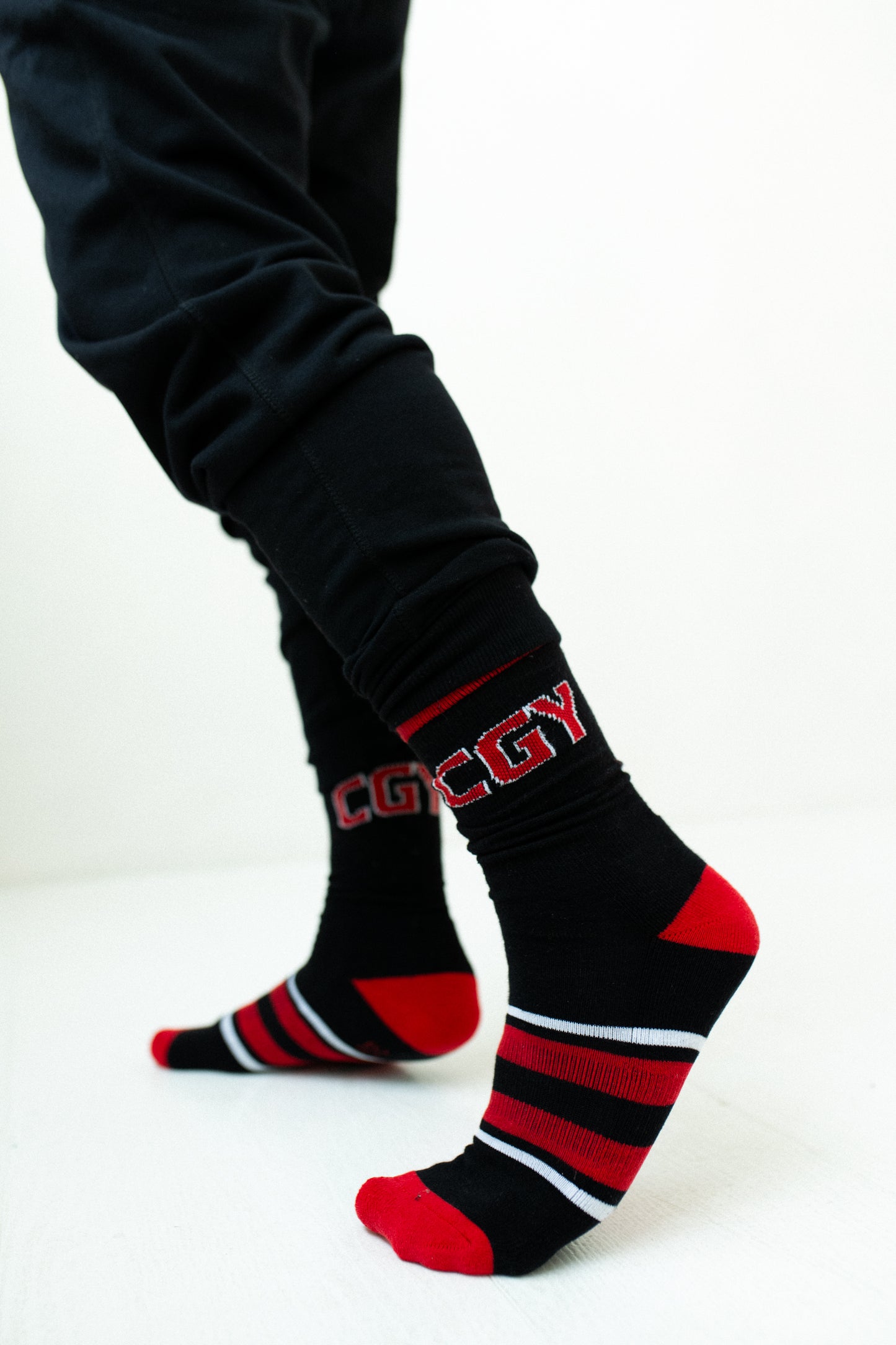CFL Calgary Stampeders Men's 3-Pack Cotton Crew Socks With Cushioned Sole