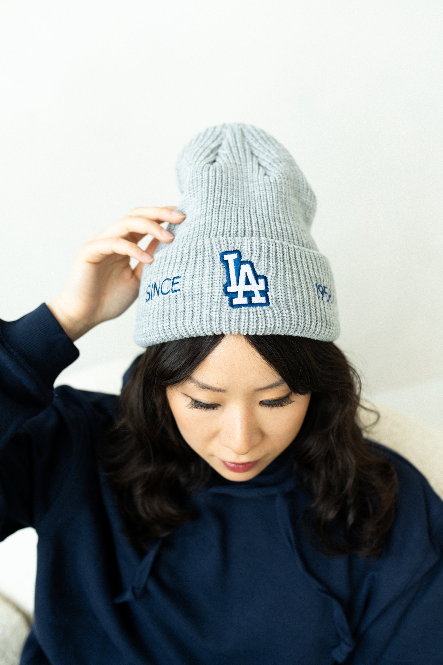 Adult MLB Los Angeles Dodgers Ribbed Cuff Beanie with Embroidered Logo