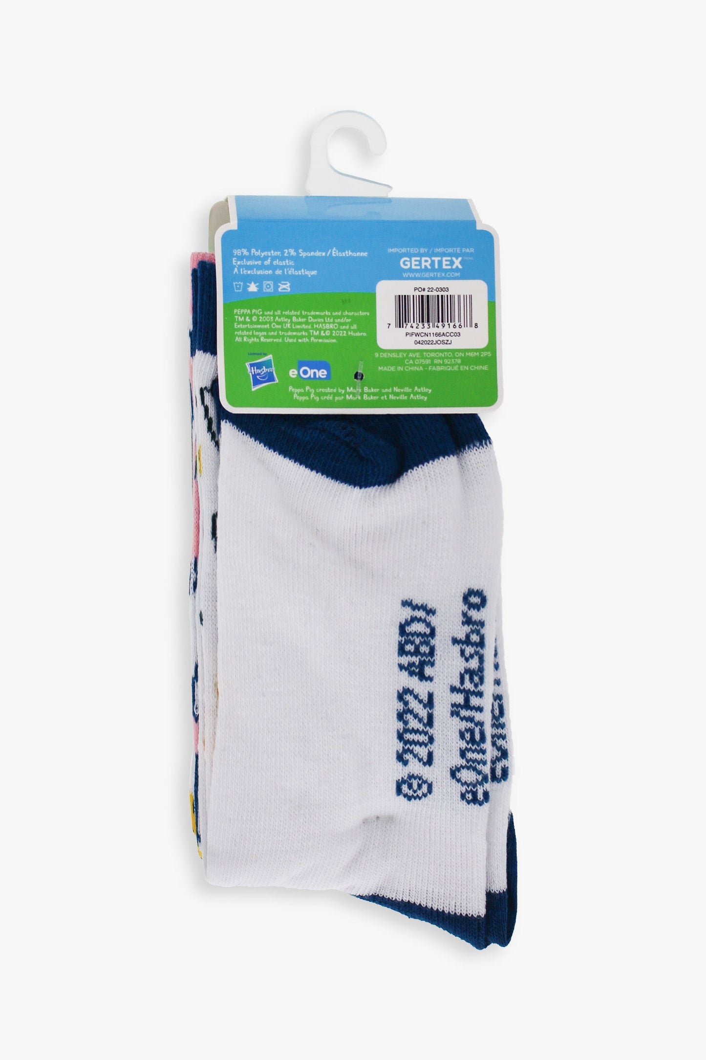 Gertex Peppa Pig Youth Girls 3-Pack Crew Socks