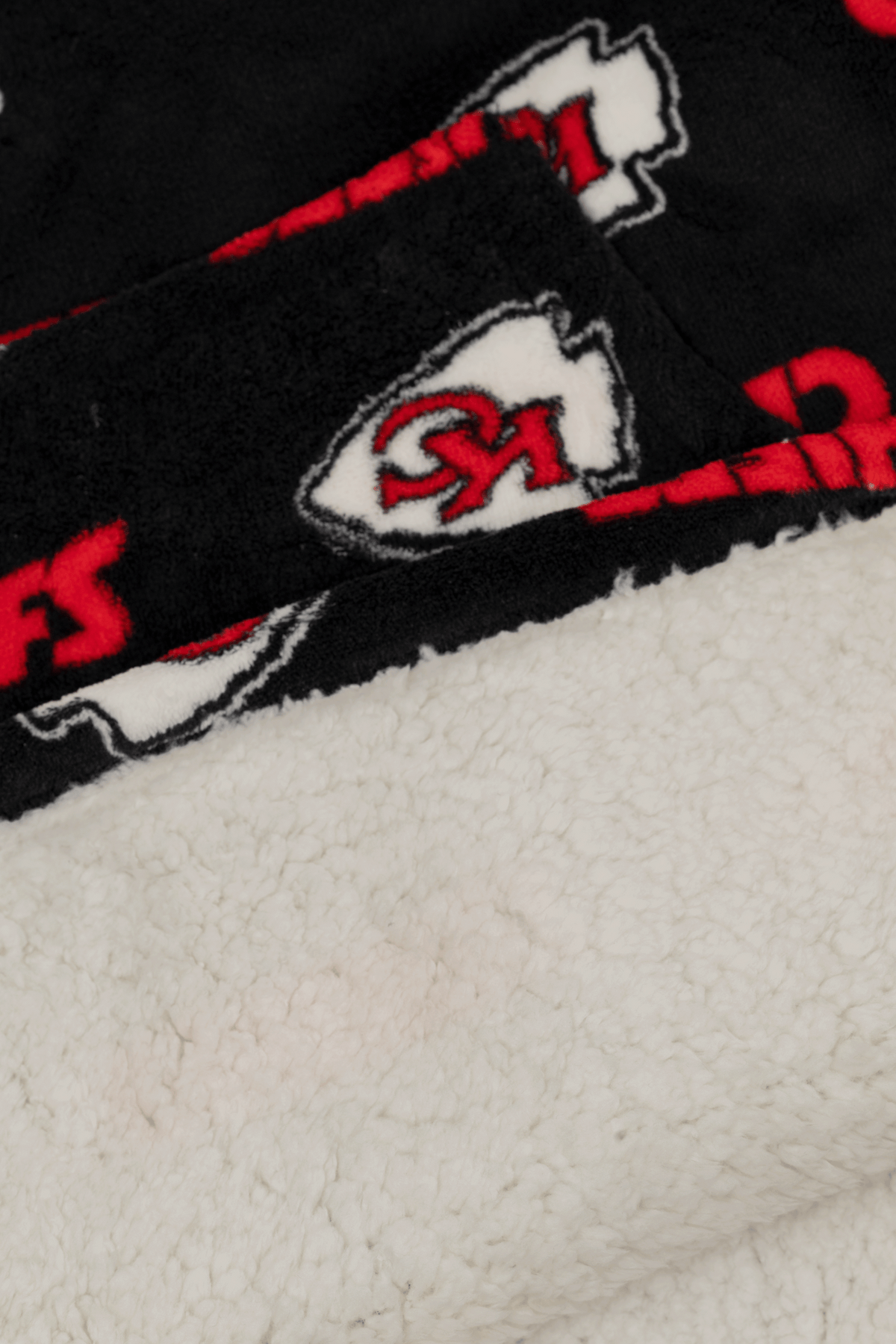 NFL Youth Kansas City Chiefs Coral Fleece Blanket Hoodie, Oversized Kids Wearable Blanket, Sherpa Lined, S/M-M/L