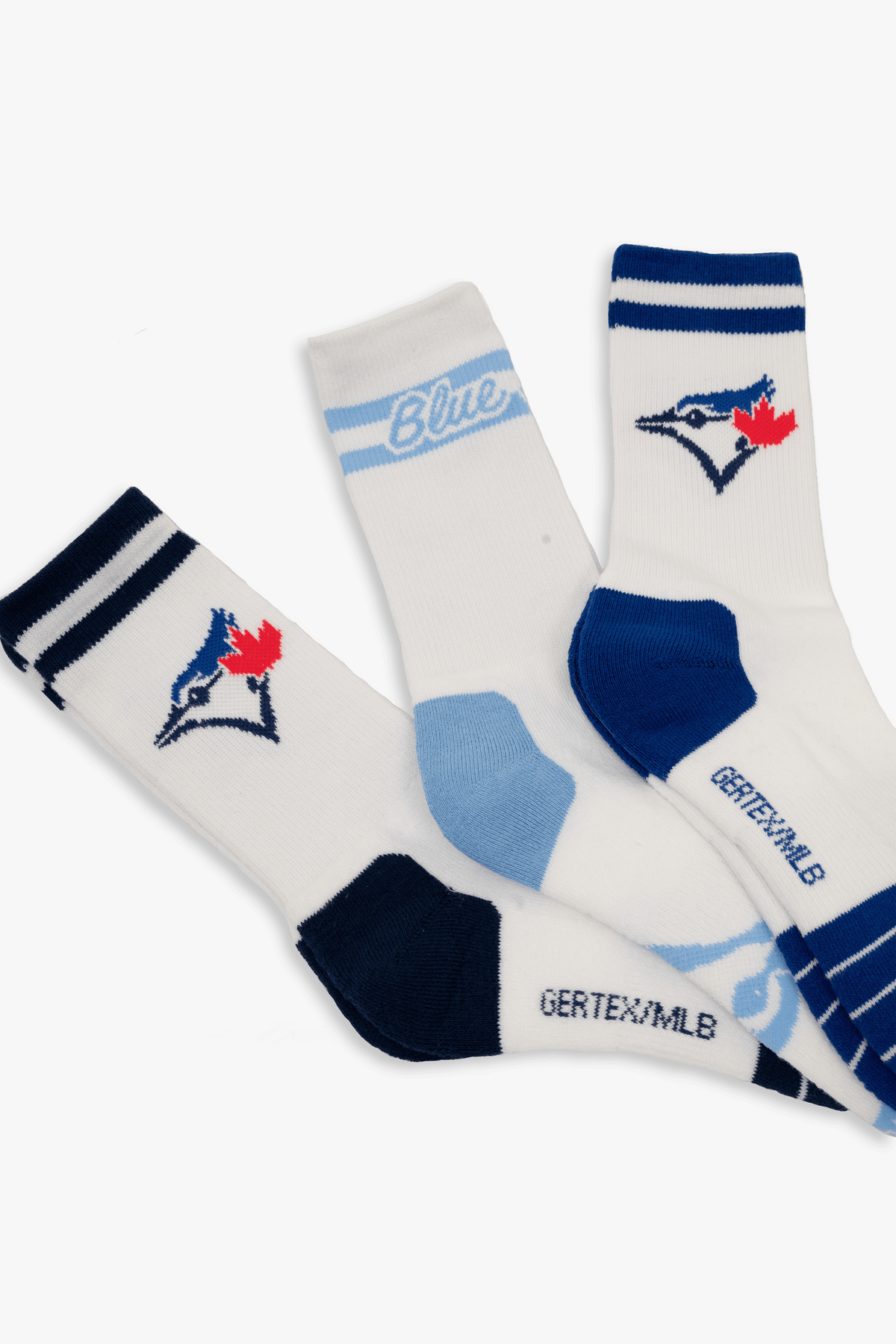 Toronto Blue Jays Women's Athletic Crew Socks, Powder Blue with Script, 3-Pack, Ladies Cushioned MLB Sport Socks, 9-11