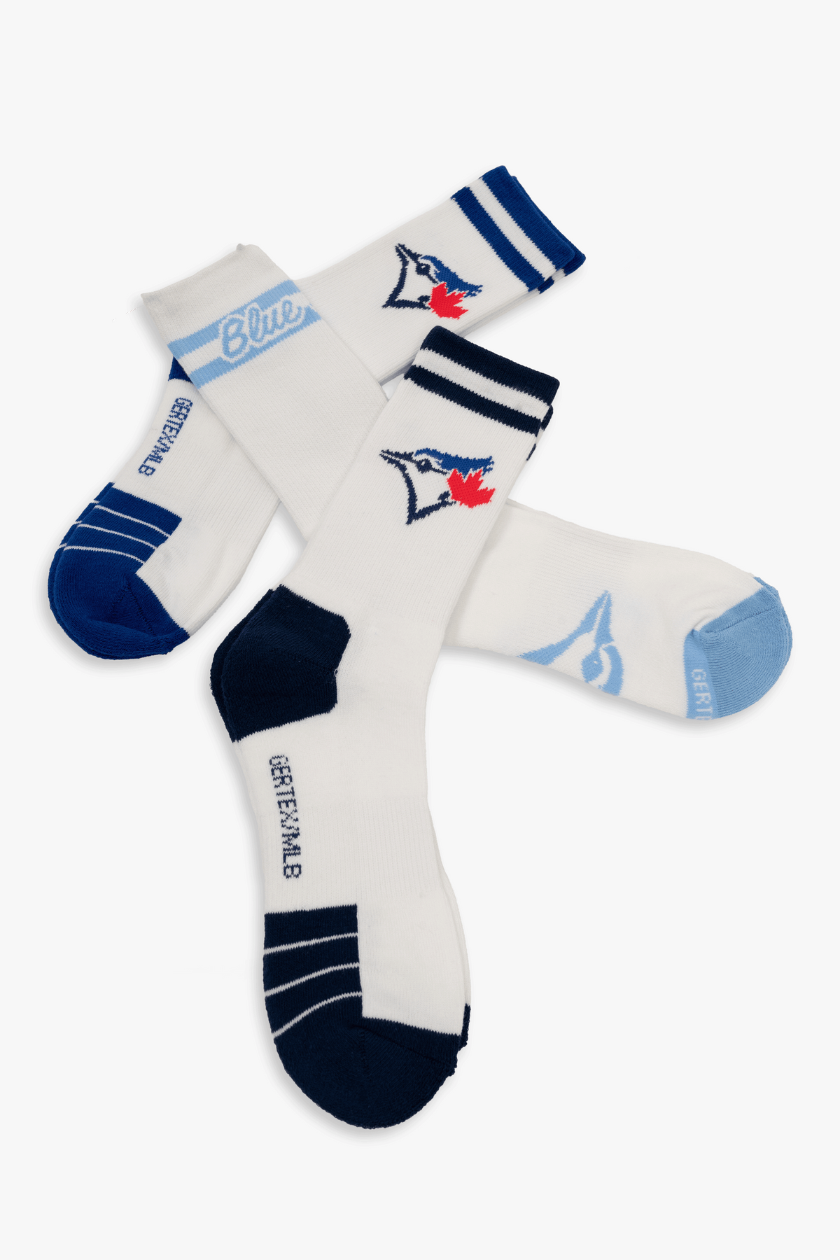 Toronto Blue Jays Women's Athletic Crew Socks, Powder Blue with Script, 3-Pack, Ladies Cushioned MLB Sport Socks, 9-11