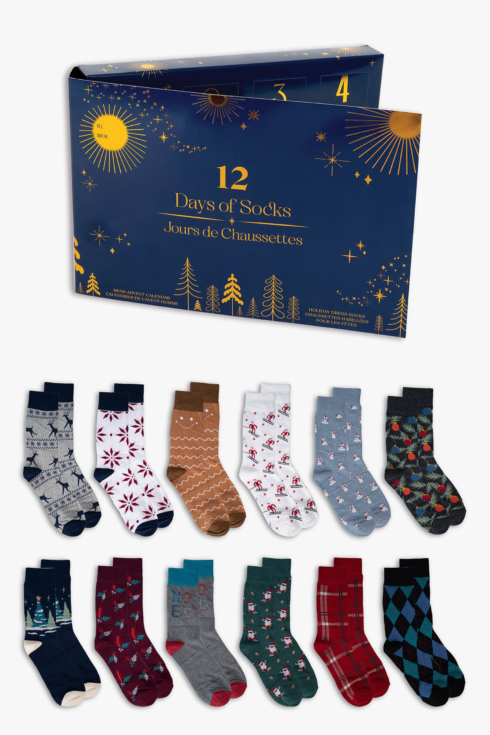 Men's Premium "12 Days of Socks" Holiday Advent Calendar