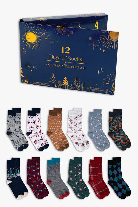 Men's Premium "12 Days of Socks" Holiday Advent Calendar