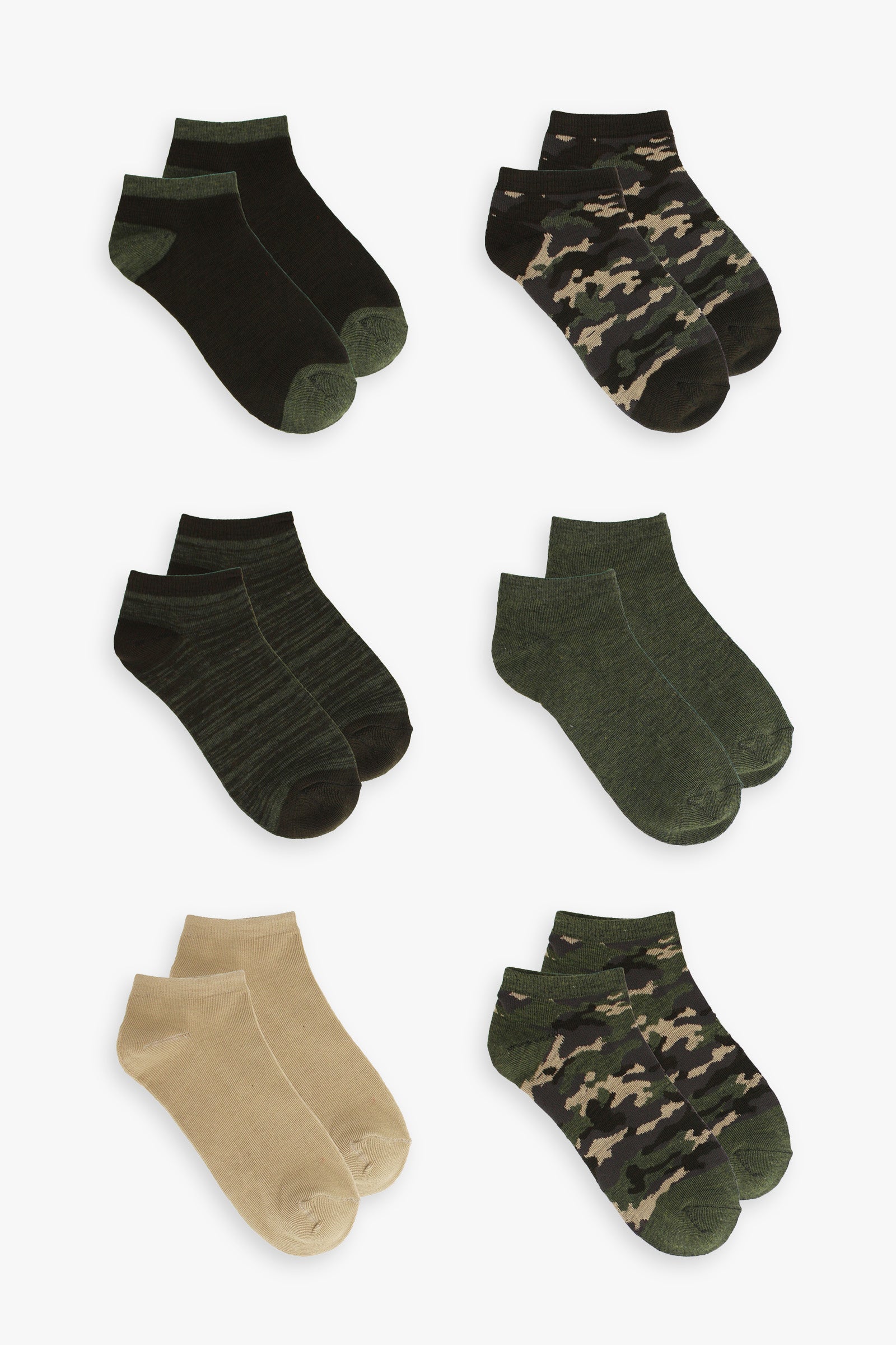 Ladies 6-Pack Camouflage No Show Socks