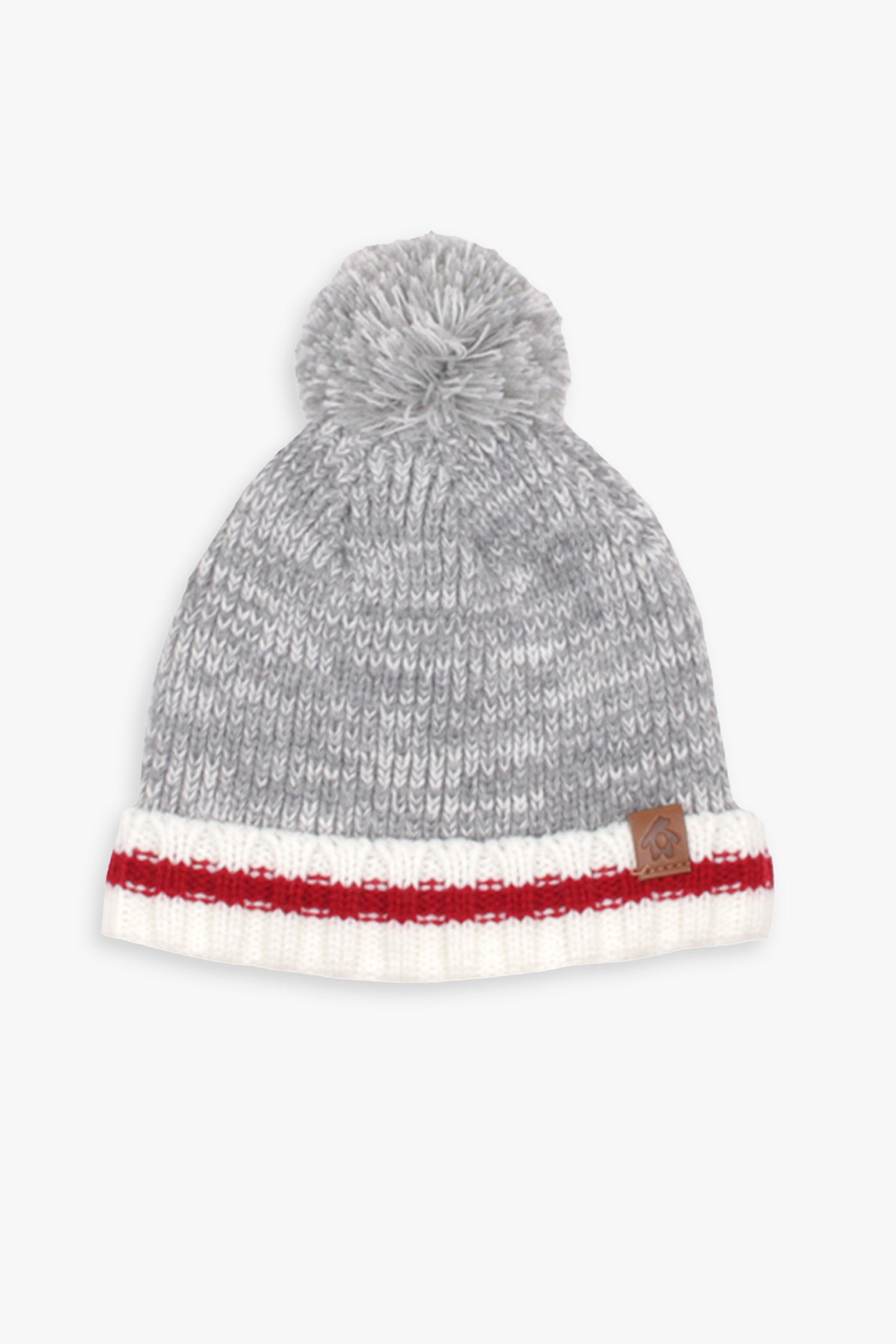 Baby Unisex Grey Rib Knit Pom-Pom Winter Toque Hat