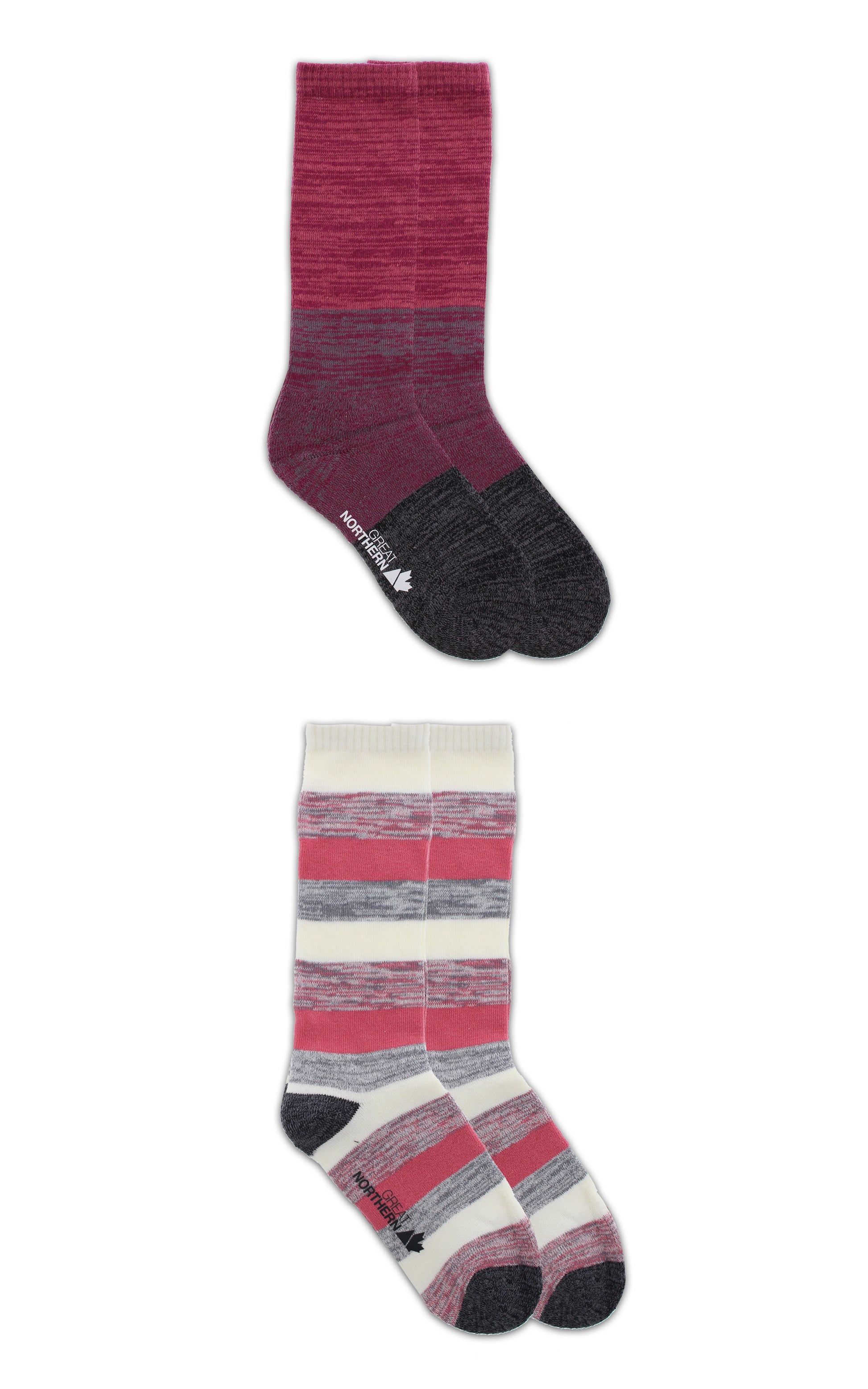 Great Northern 2-Pack Ladies Casual Crew Socks