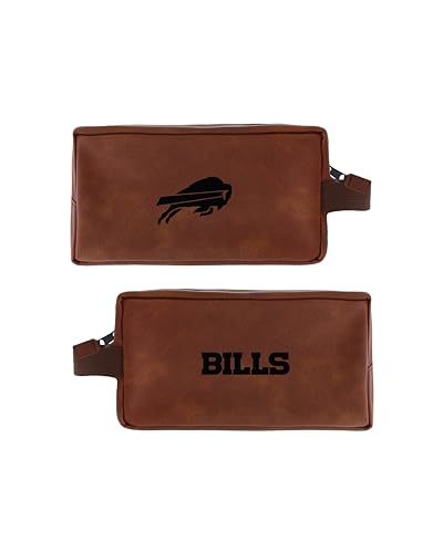 Gertex NFL Team Faux Leather Toiletry Travel Lightewight Bag with Handle | Official Licensed NFL Fan Gear