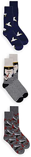 Densley&Co Men's 3-Pack Graphic Pattern Dress Crew Socks | Men's Shoe Size 7-12 (Sock Size 10-13) | Assorted Styles