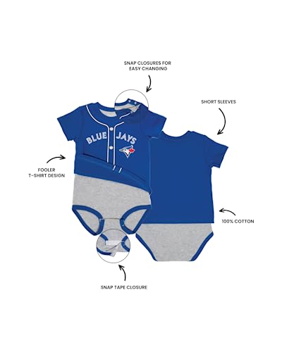 MLB Toronto Blue Jays Fooler T-Shirt Baby Onesie Bodysuit With Snap Closure