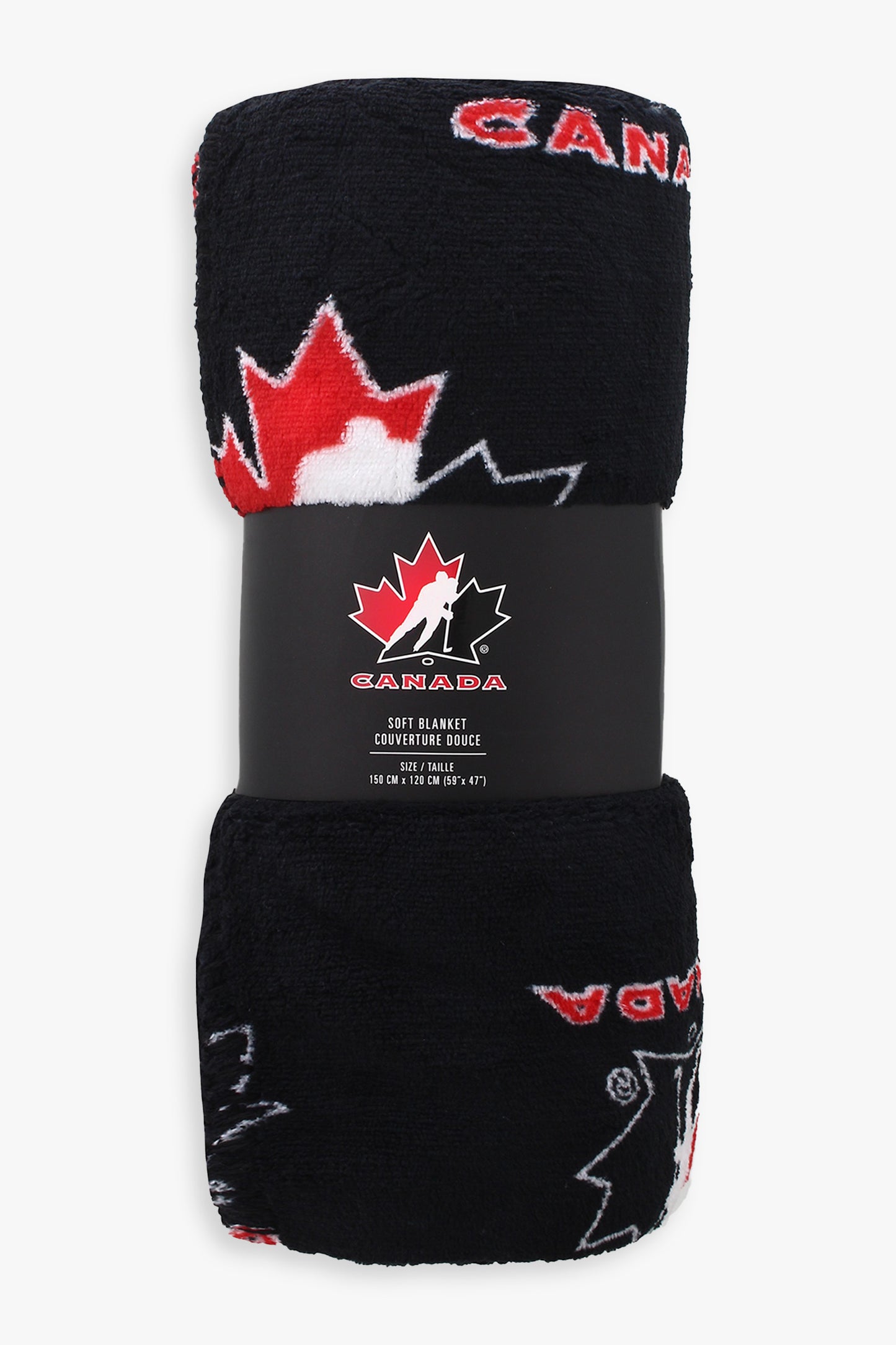 Hockey Canada Black Fleece Throw (120cm X 150cm)