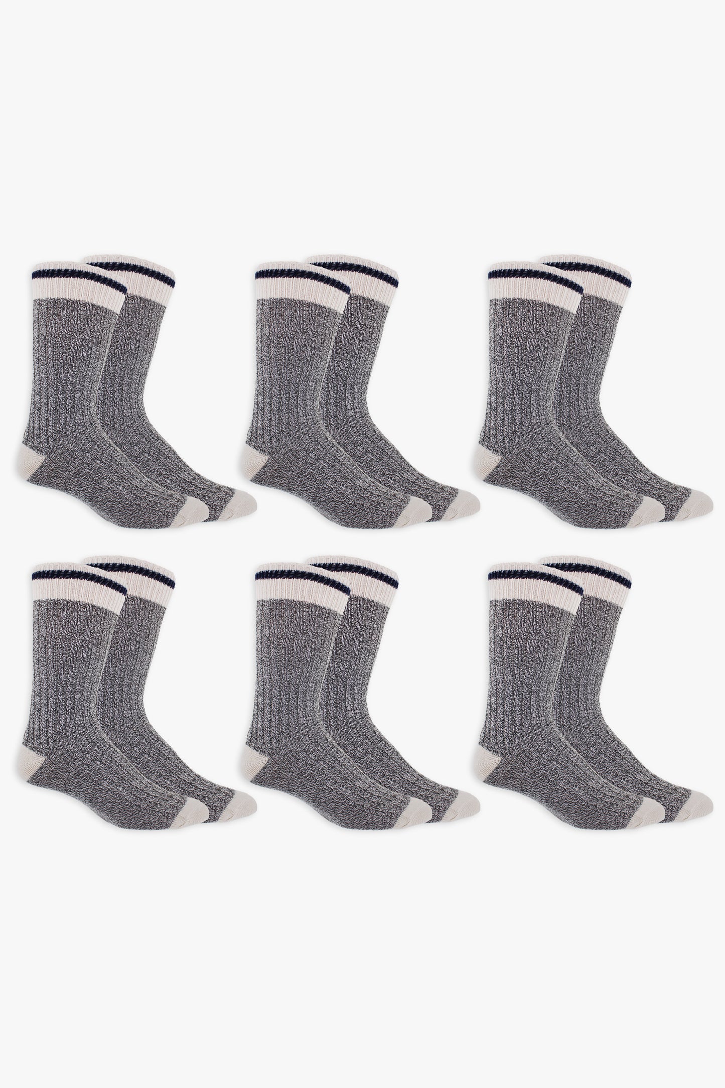 Men's Grey & Navy Winter Boot Socks