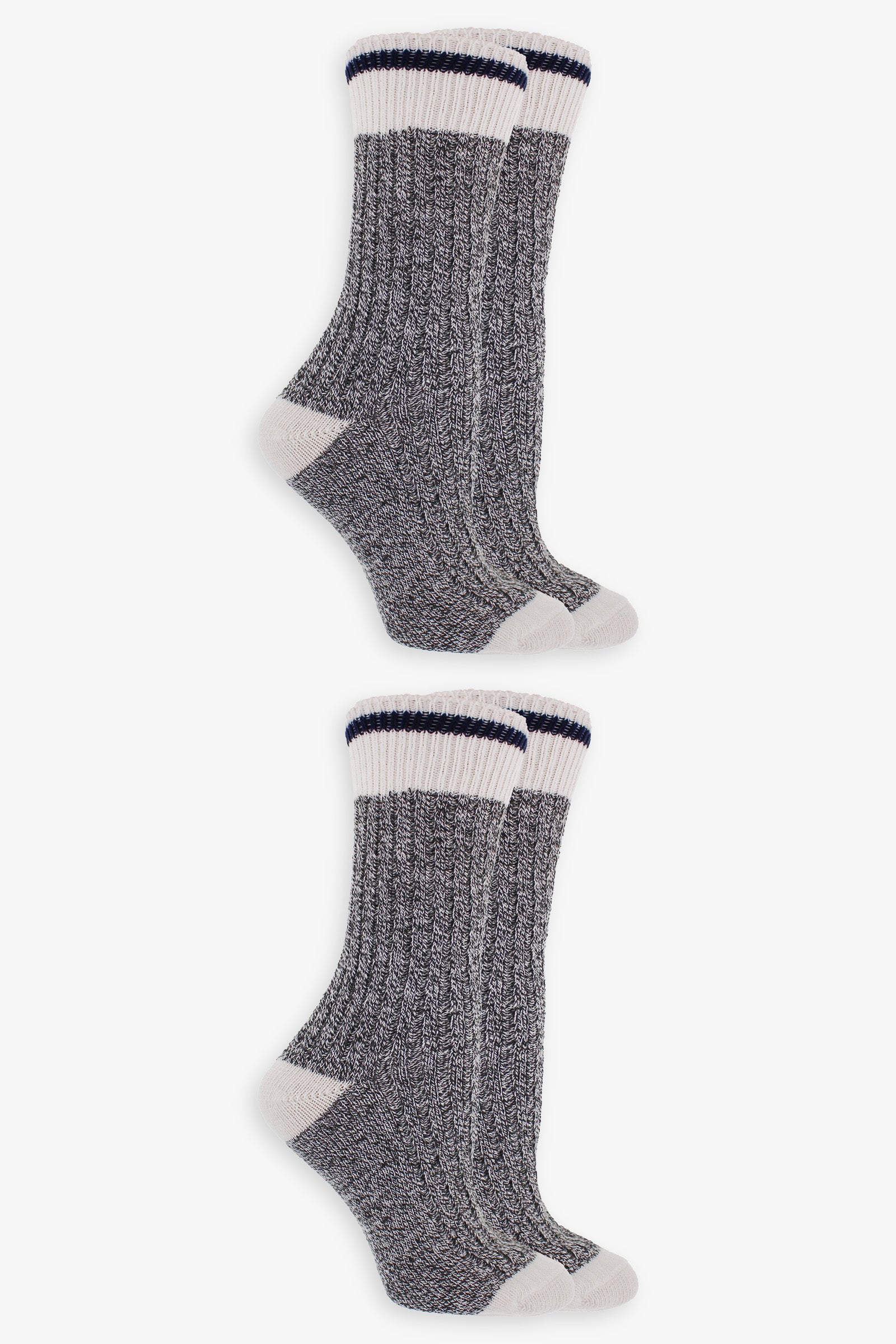 Great Northern Grey & Navy Ladies Boot Socks