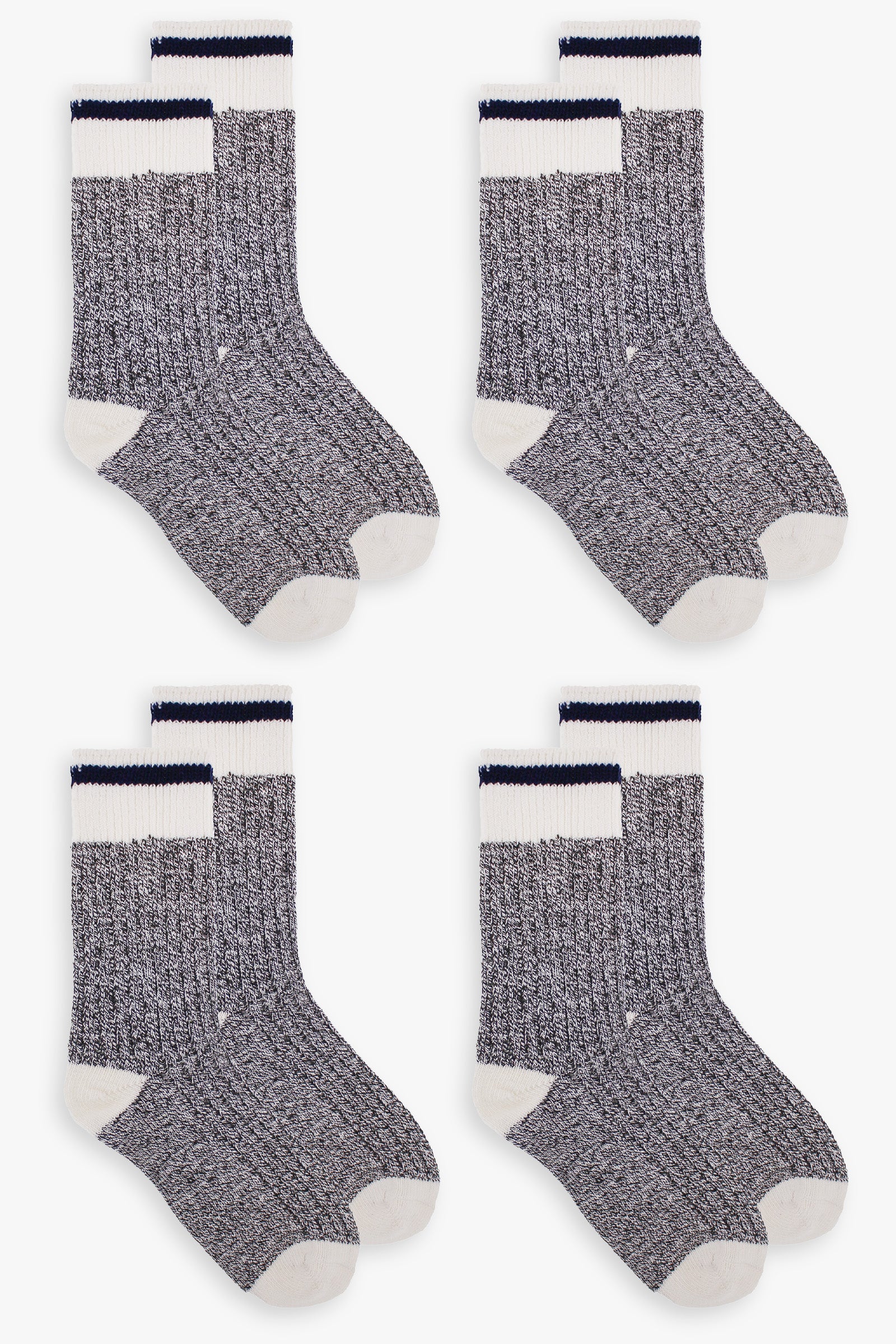 Grey & Navy Ladies Boot Socks