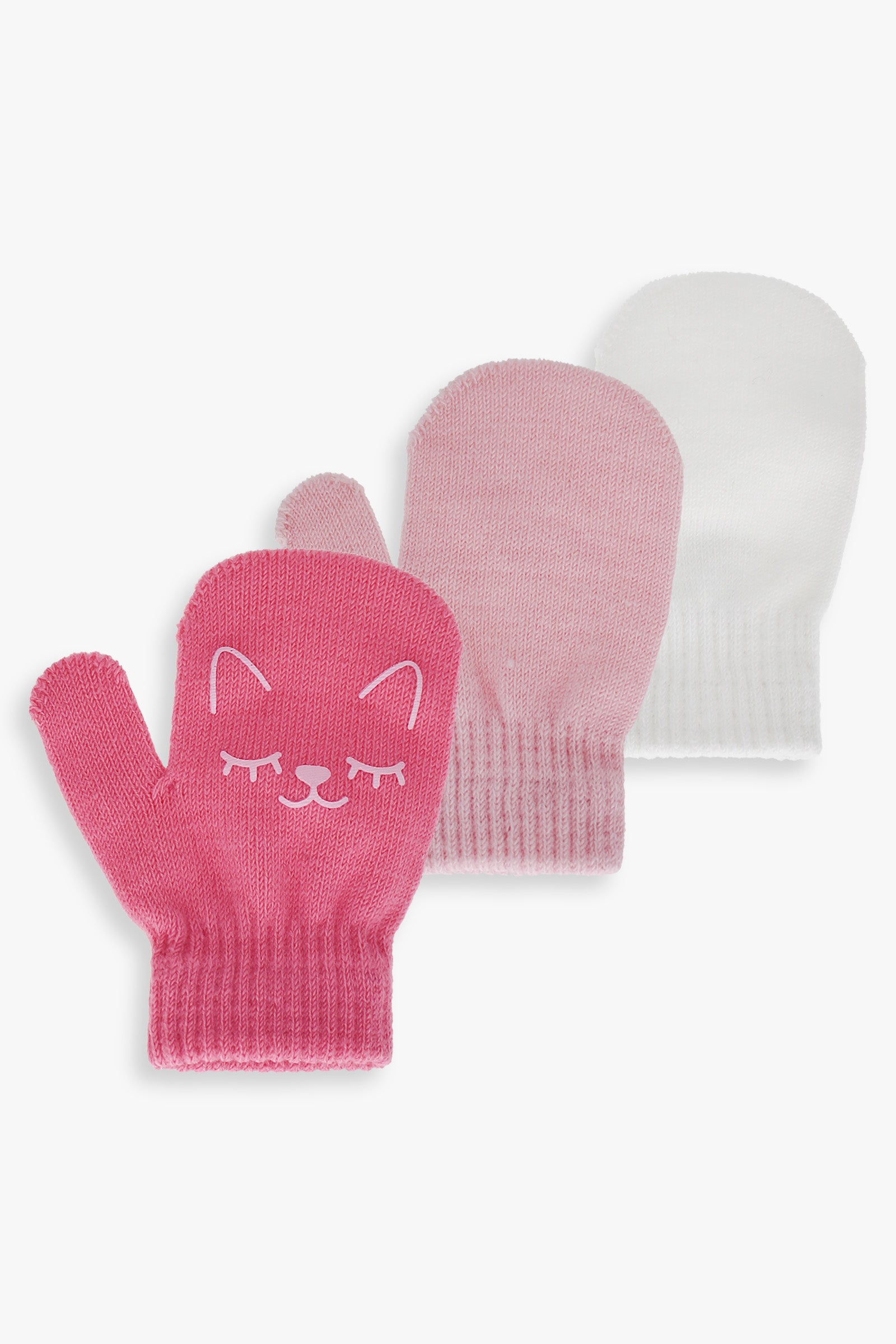 Toddler Girls 3-Pack Critter Mitten