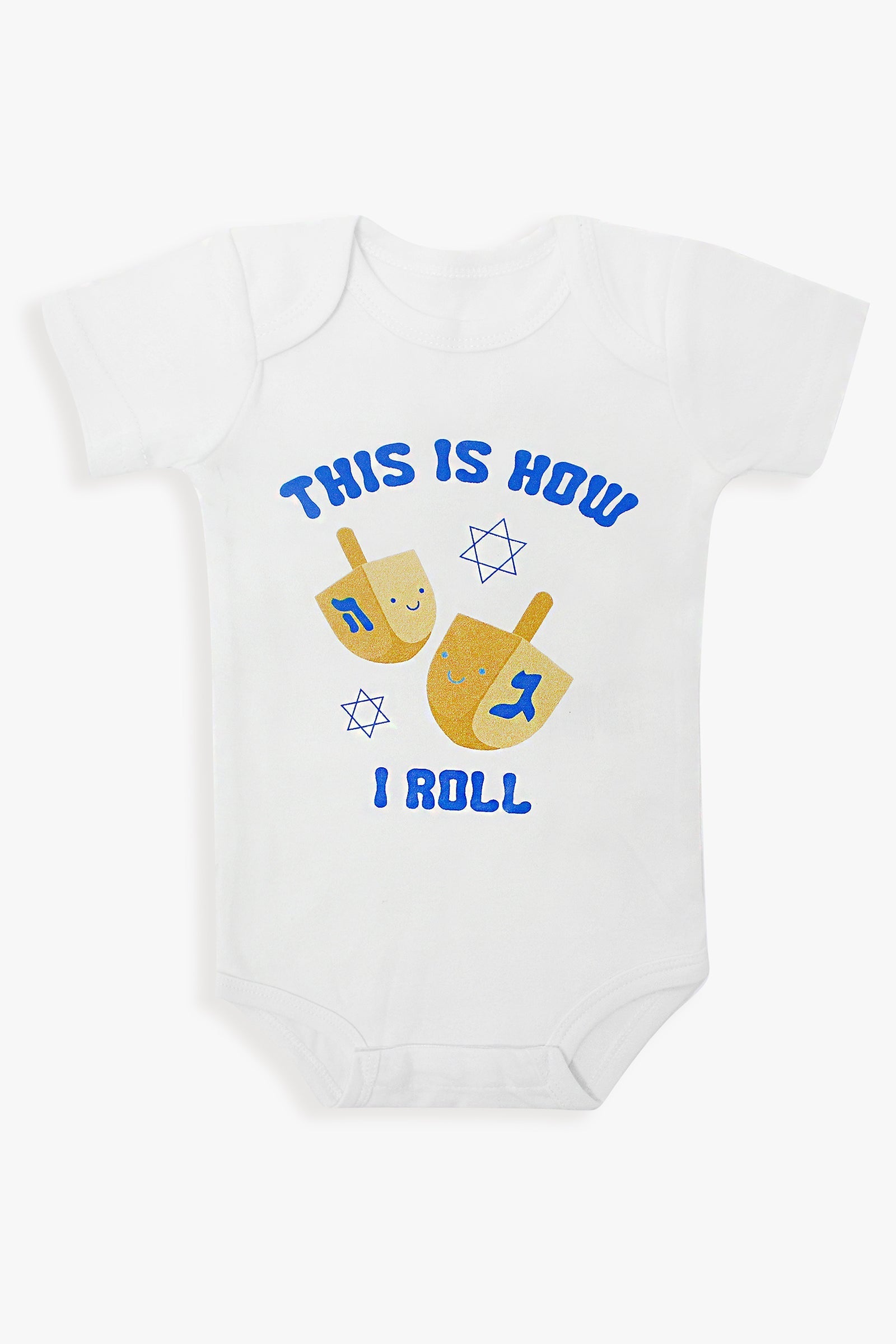 Snugabye This is How I Roll Hanukkah Holiday Baby Onesie