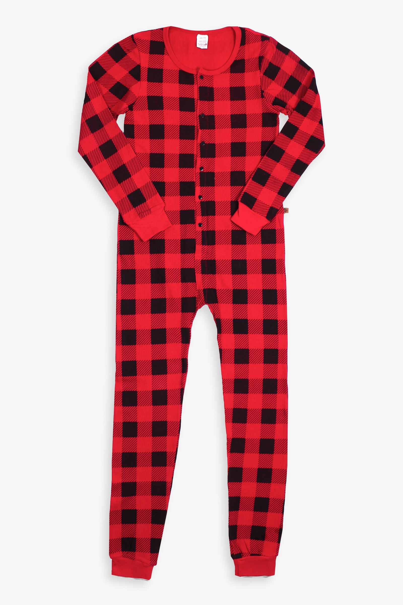 Holiday Buffalo Plaid Thermal Onesie In Bag