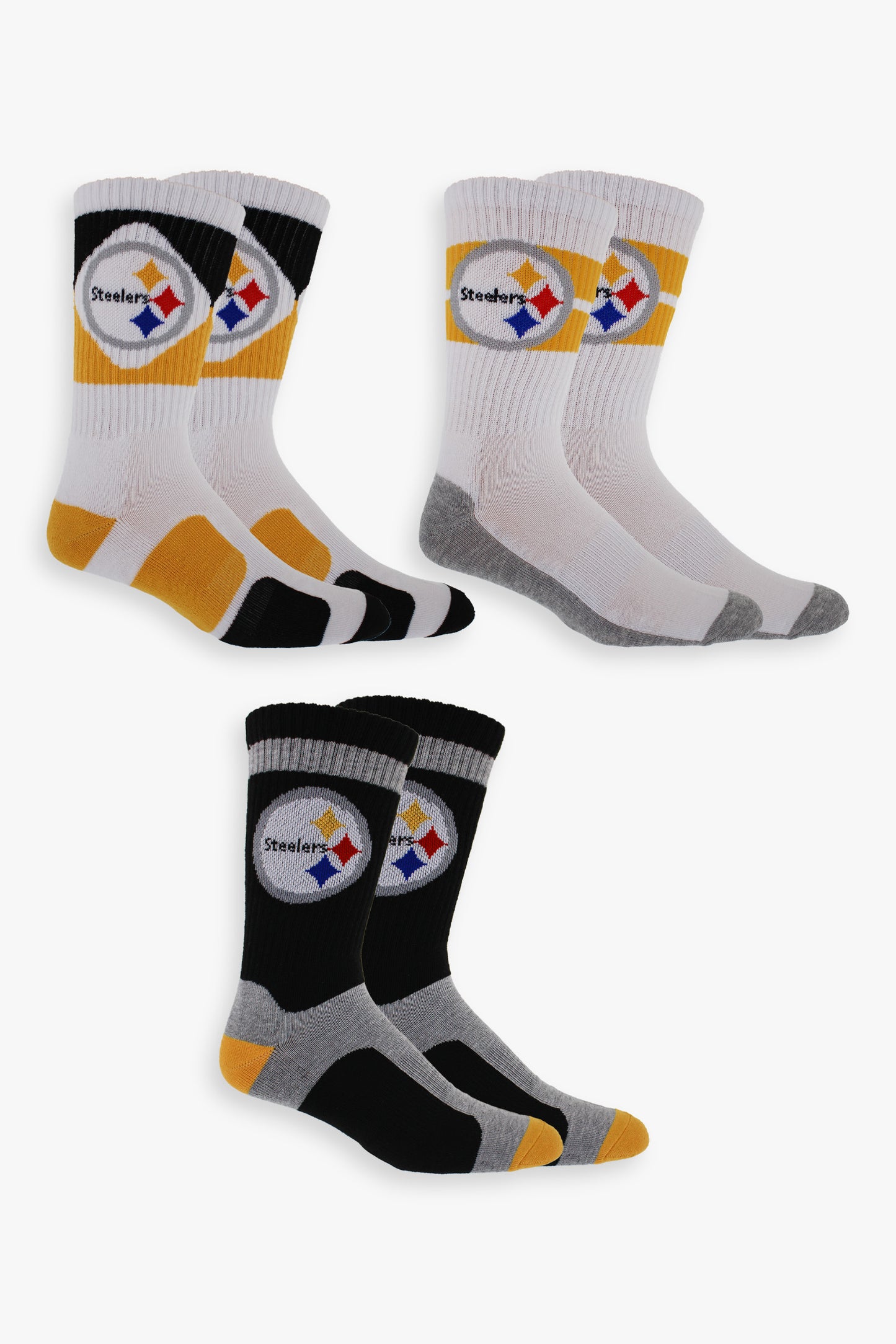 Gertex NFL Men's 3-Pack Sport Crew Fan Socks