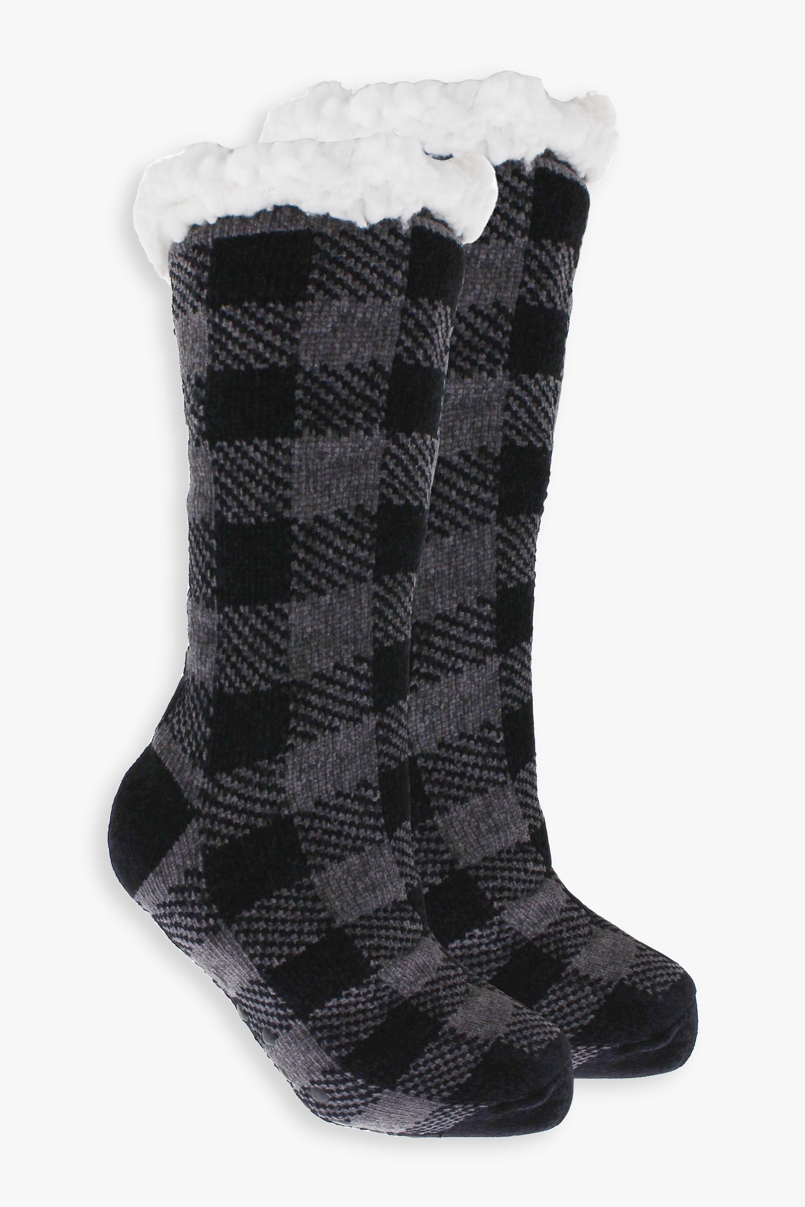 Great Northern Plaid Ladies Faux Shearling Lined Sock