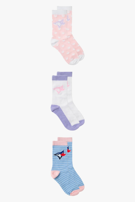 Gertex MLB Toronto Blue Jays Kids Girls 3-Pack Socks