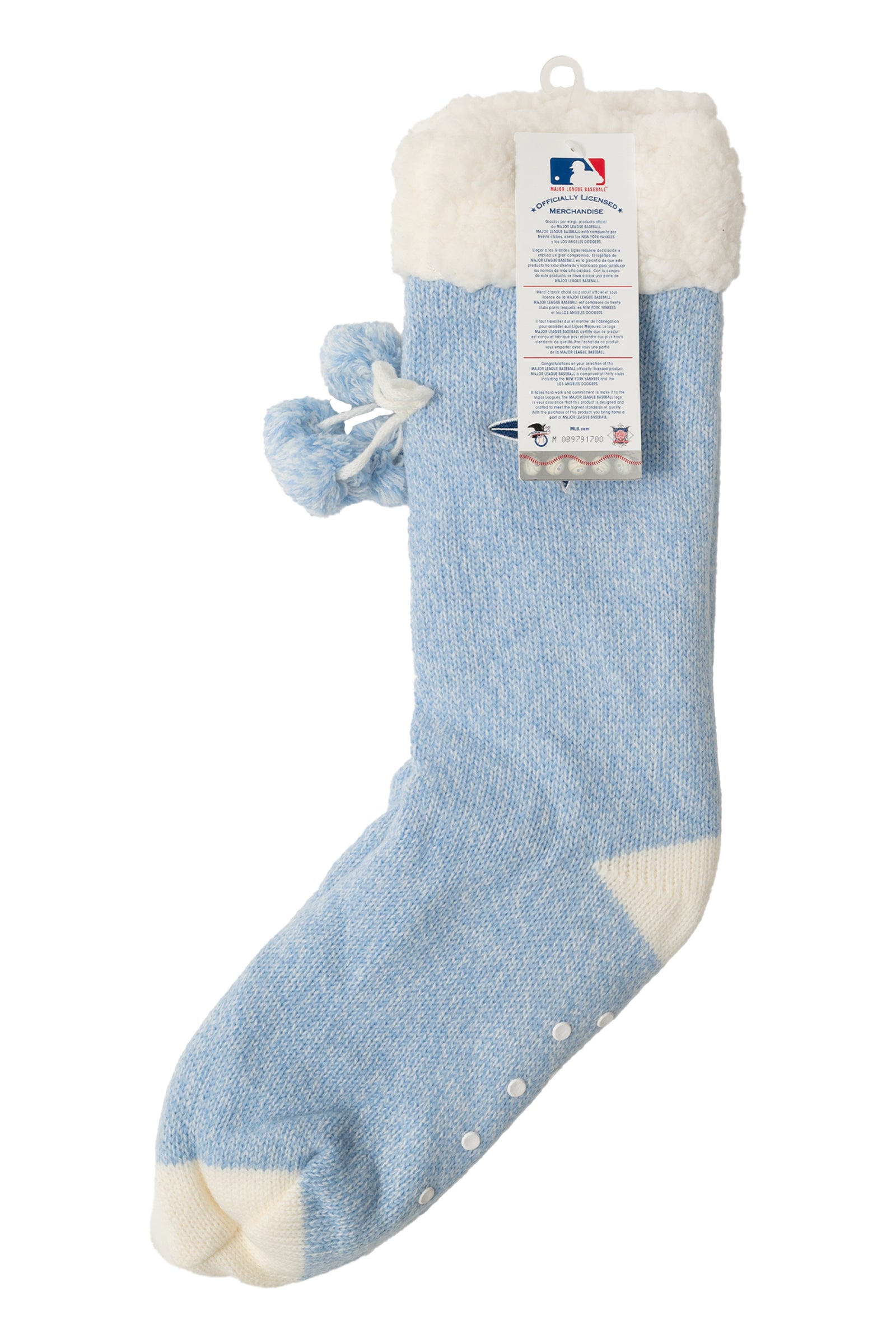 MLB Toronto Blue Jays Ladies Sherpa-Lined Slipper Socks With Slip Grip