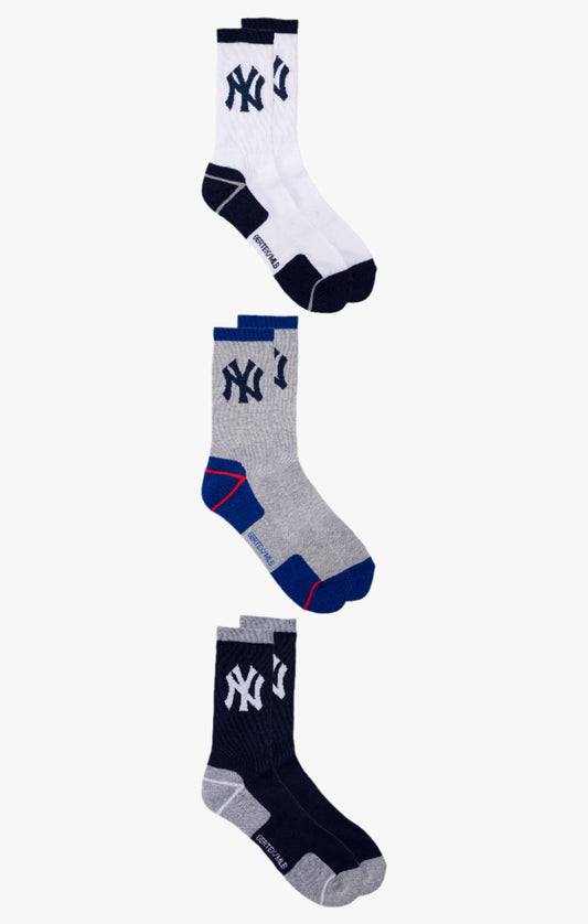 MLB New York Yankees Men's 3-Pack Sport Crew Socks