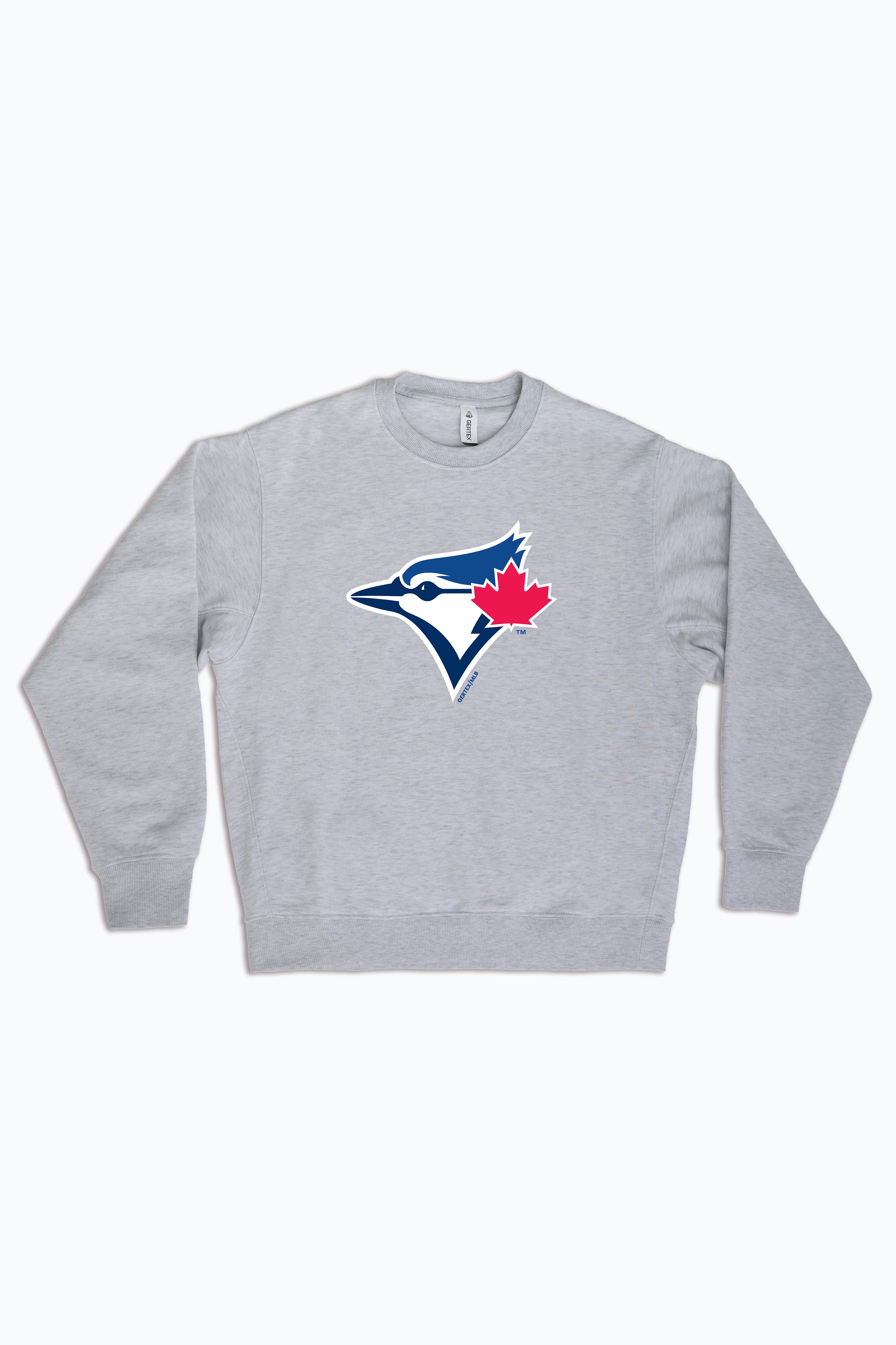 MLB Toronto Blue Jays Logo Crewneck Sweatshirt for Adult Men, Women | Unisex Heather Grey Pullover