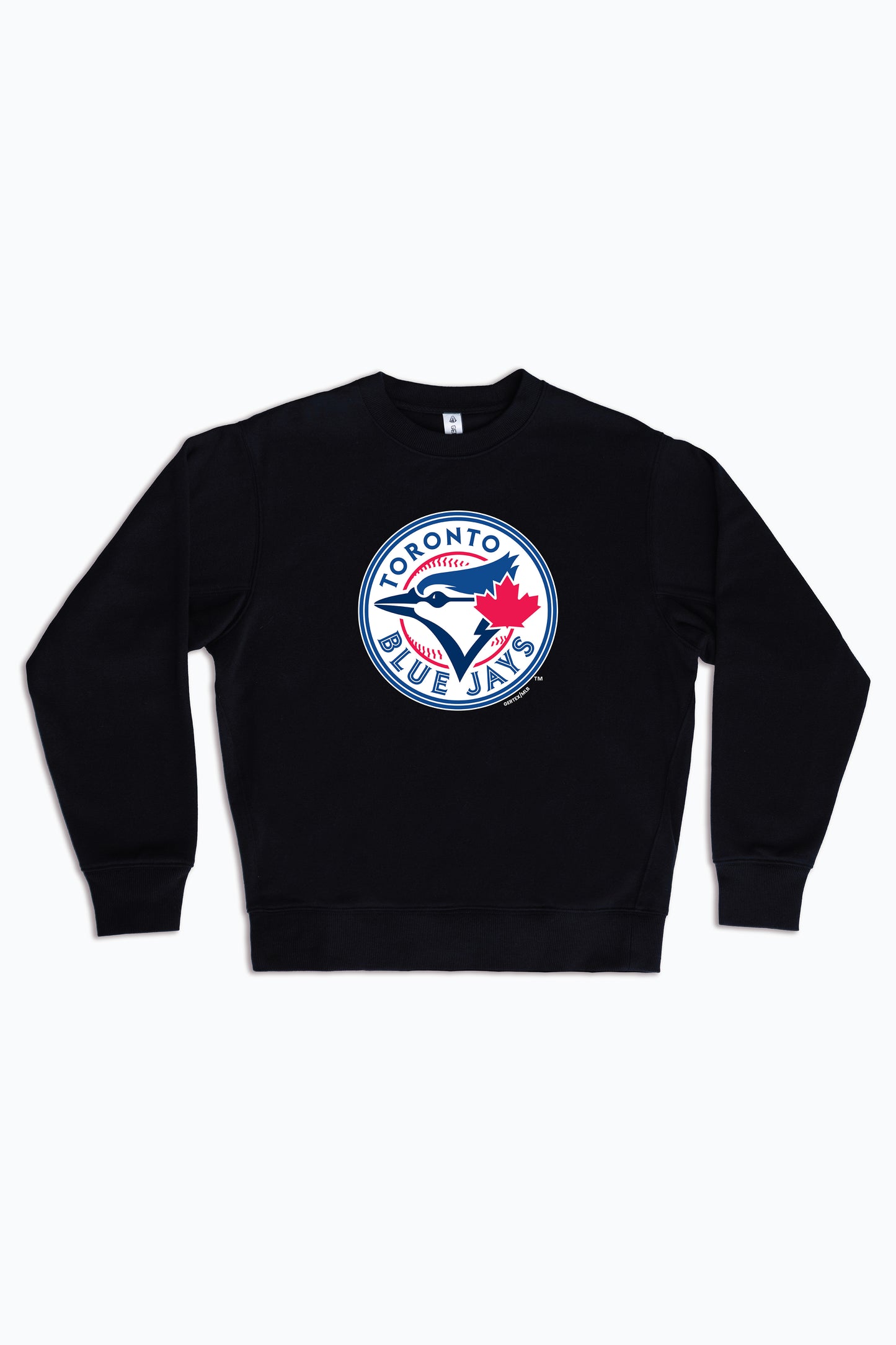 MLB Toronto Blue Jays Logo Crewneck Sweatshirt for Adult Men & Women | Unisex Black Fleece Pullover