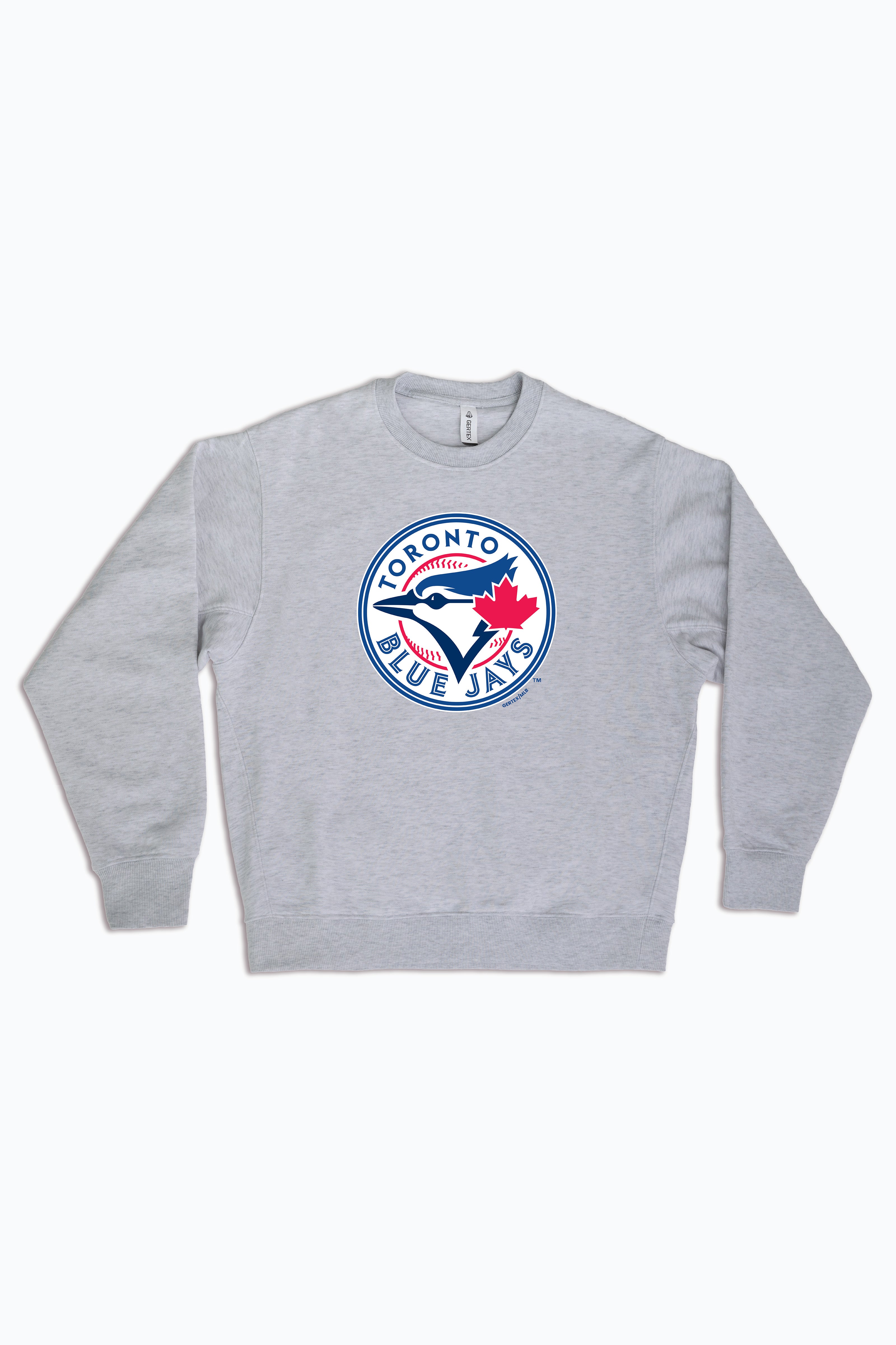 MLB Toronto Blue Jays Logo Crewneck Sweatshirt for Adult Men, Women | Unisex Heather Grey Pullover