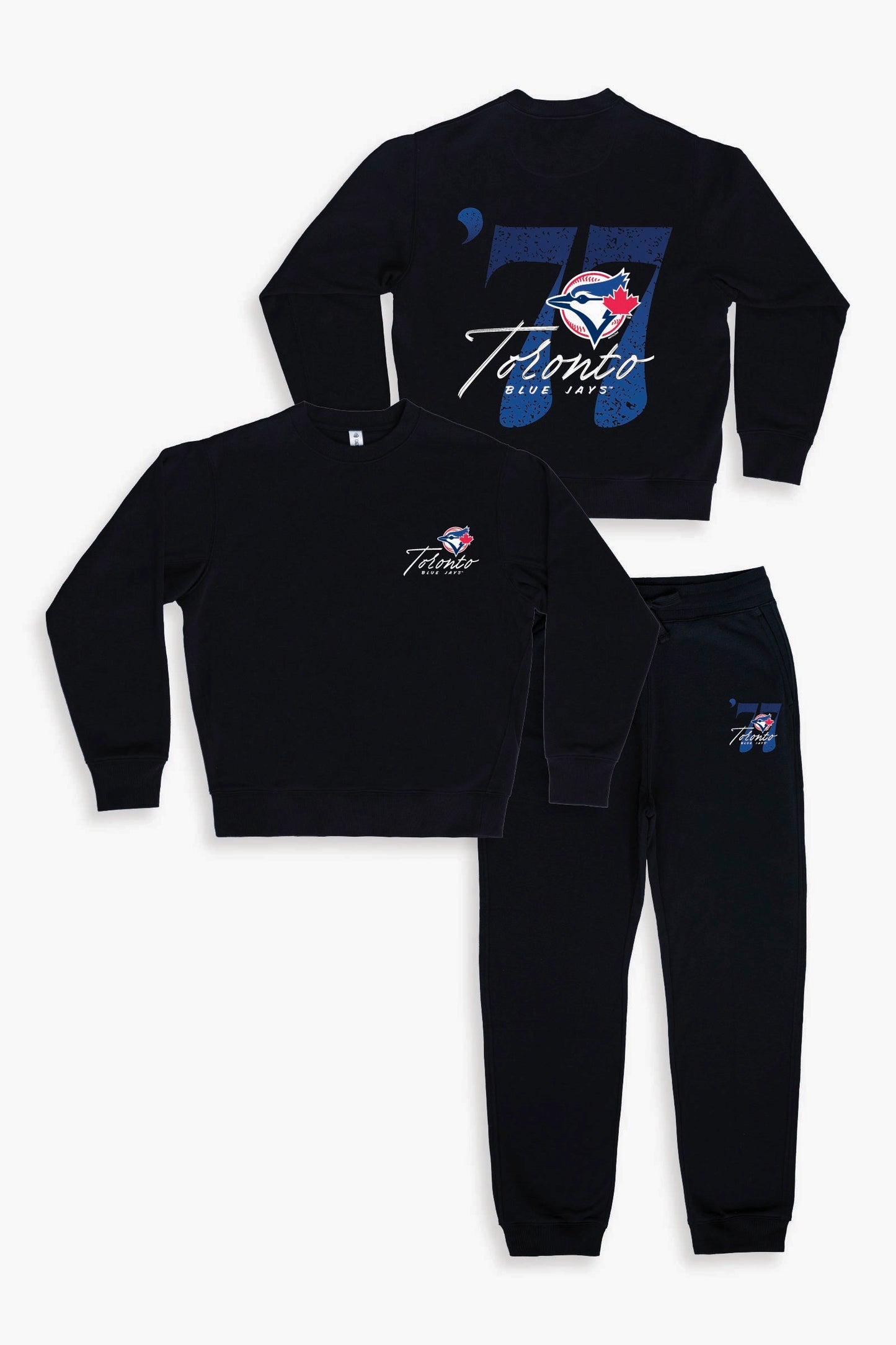 Gertex Toronto Blue Jays Adult Lounge Set – MLB Pajamas & Loungewear (Black) with Est. 1977 Design