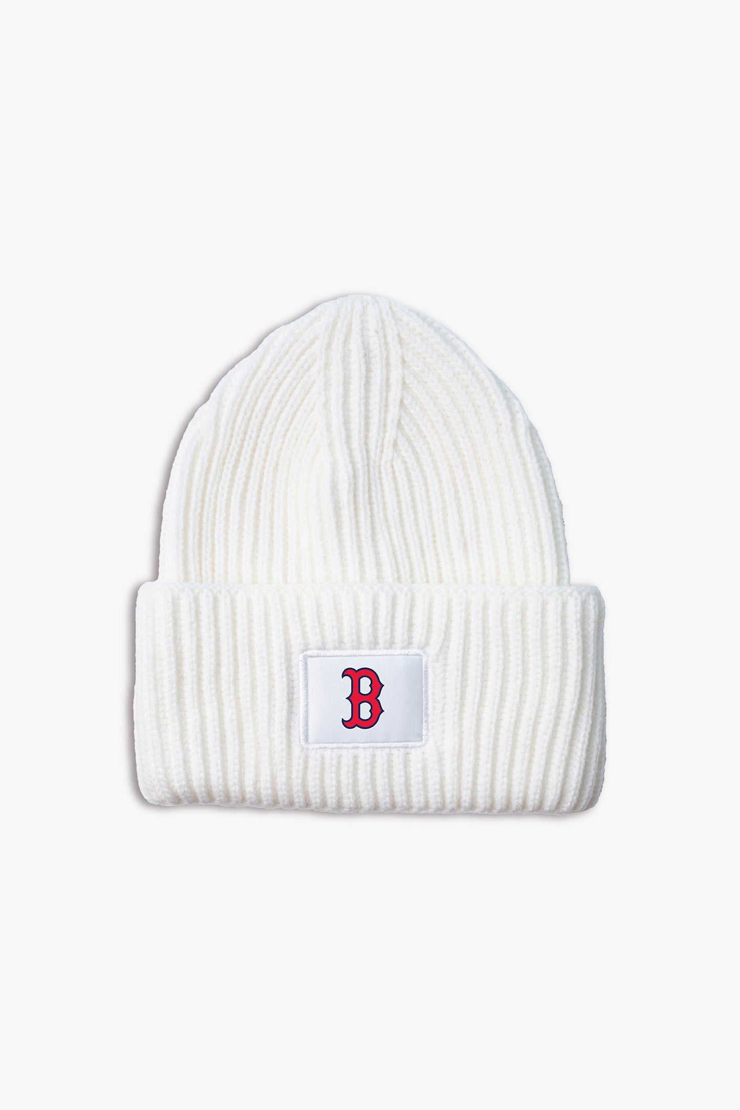 MLB Boston Red Sox White Adult Oversized Triple Cuff Toque Beanie with Printed Logo