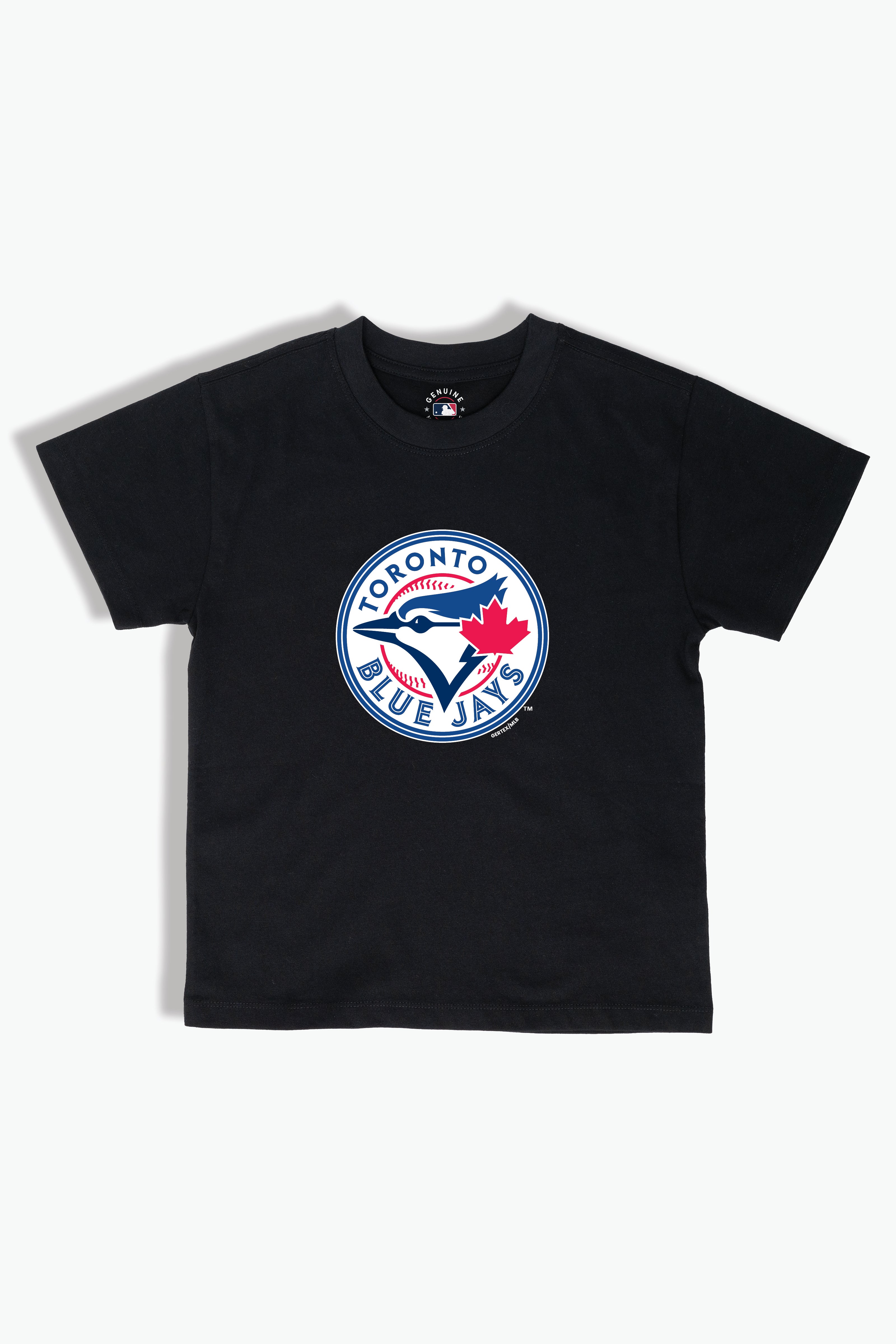 Toronto Blue Jays Baby T-Shirt MLB Infant Toddler Tee, Soft Combed Cotton, Black, 6M-4T