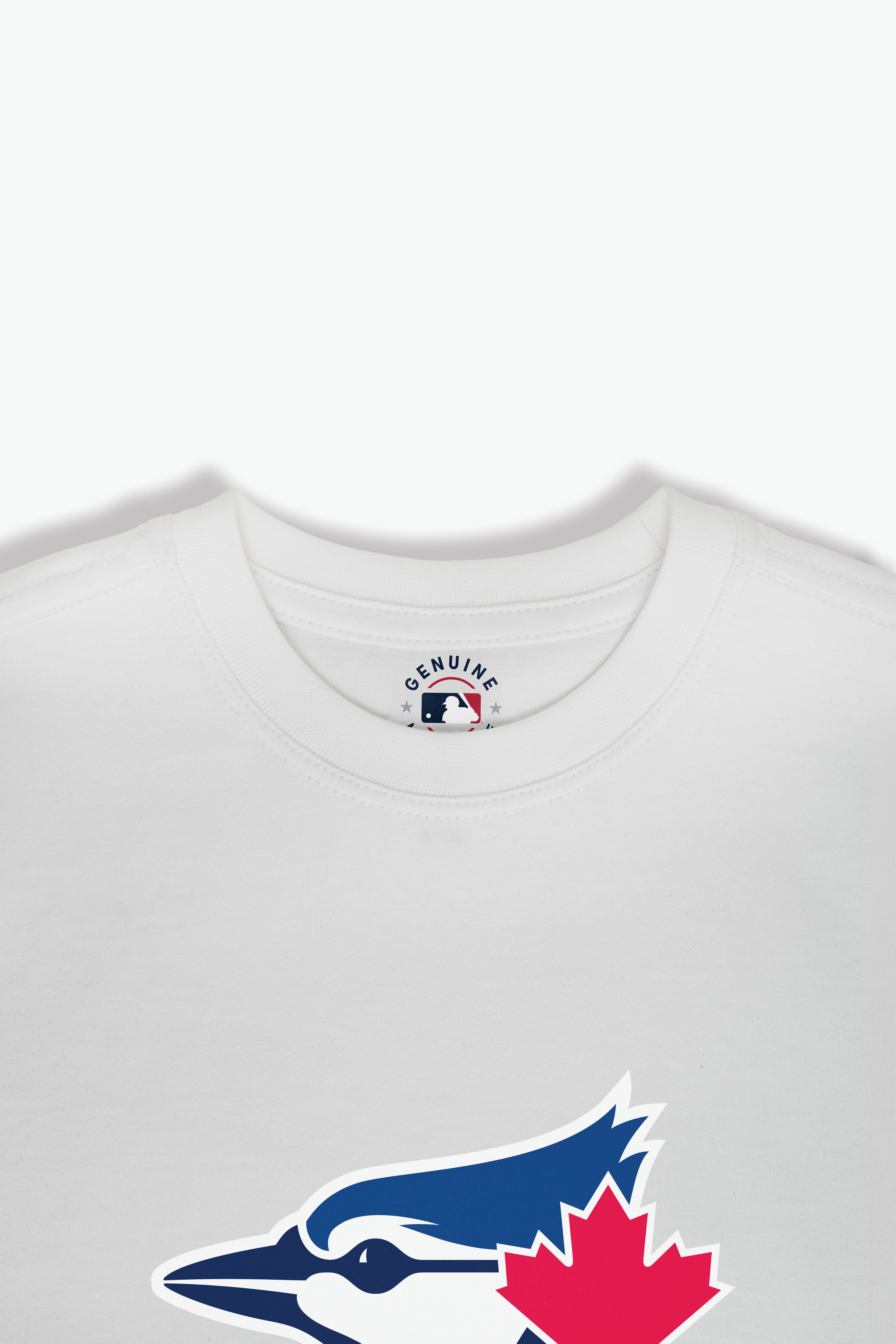 Toronto Blue Jays Kids White T-Shirt MLB Youth Tee, Soft Combed Cotton, Boys & Girls S-XL