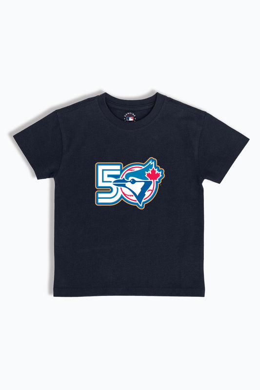 Toronto Blue Jays Kids T-Shirt MLB 50th Anniversary, Youth Tee, Soft Combed Cotton, Boys & Girls S-XL