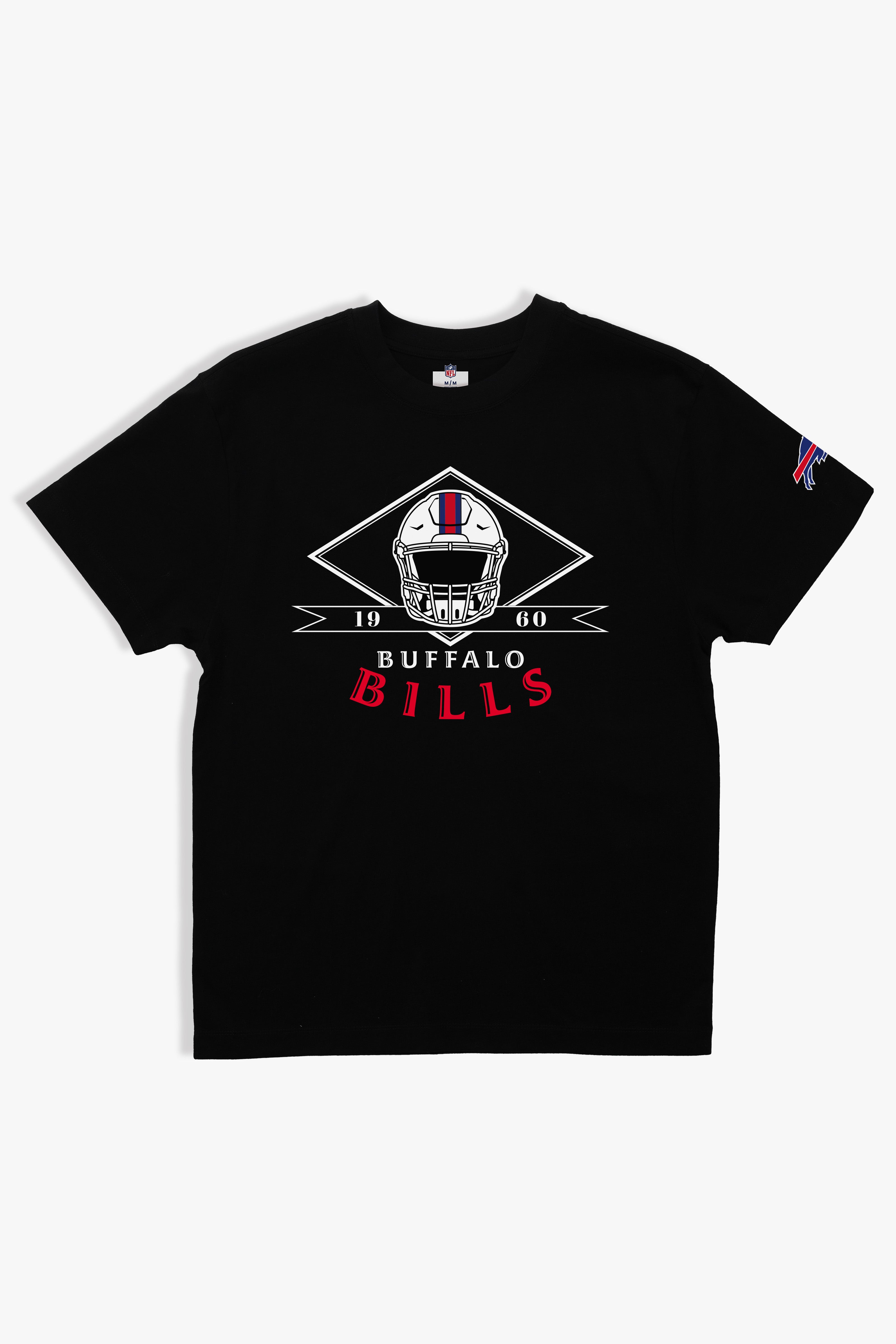 NFL Team Logo Helmet Black T-Shirt, Soft Cloud Tee in 100% Cotton, Relaxed Boxy Fit, XS-XXL