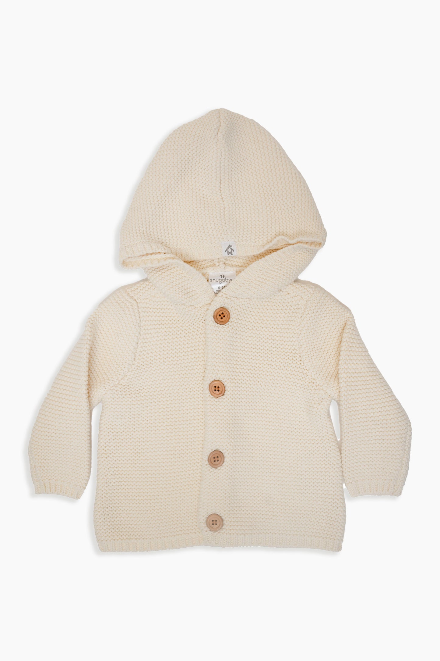 Snugabye Baby Knit Cardigan with Hood - Eggnog