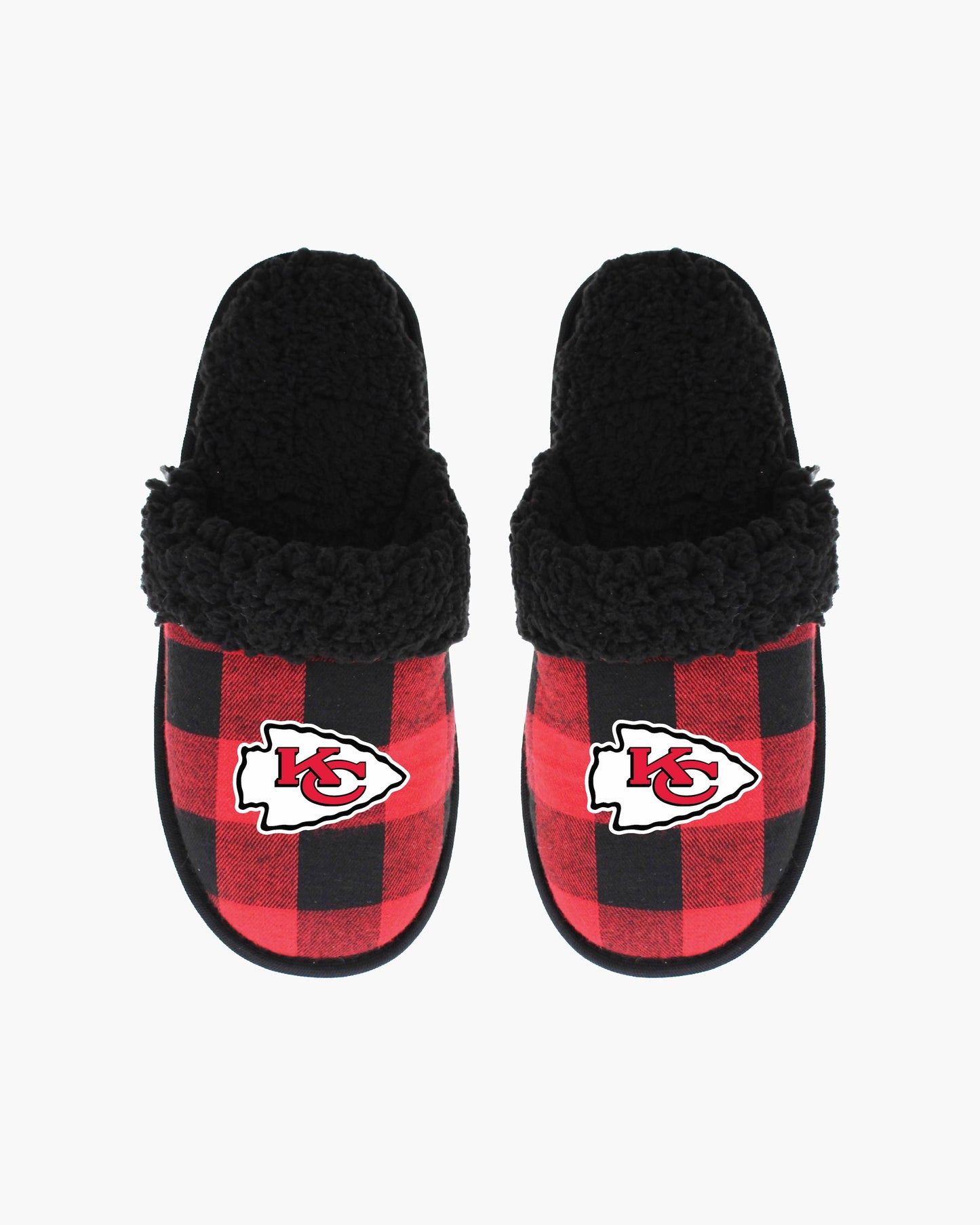 Women's NFL Sherpa Lined Buffalo Plaid Slippers