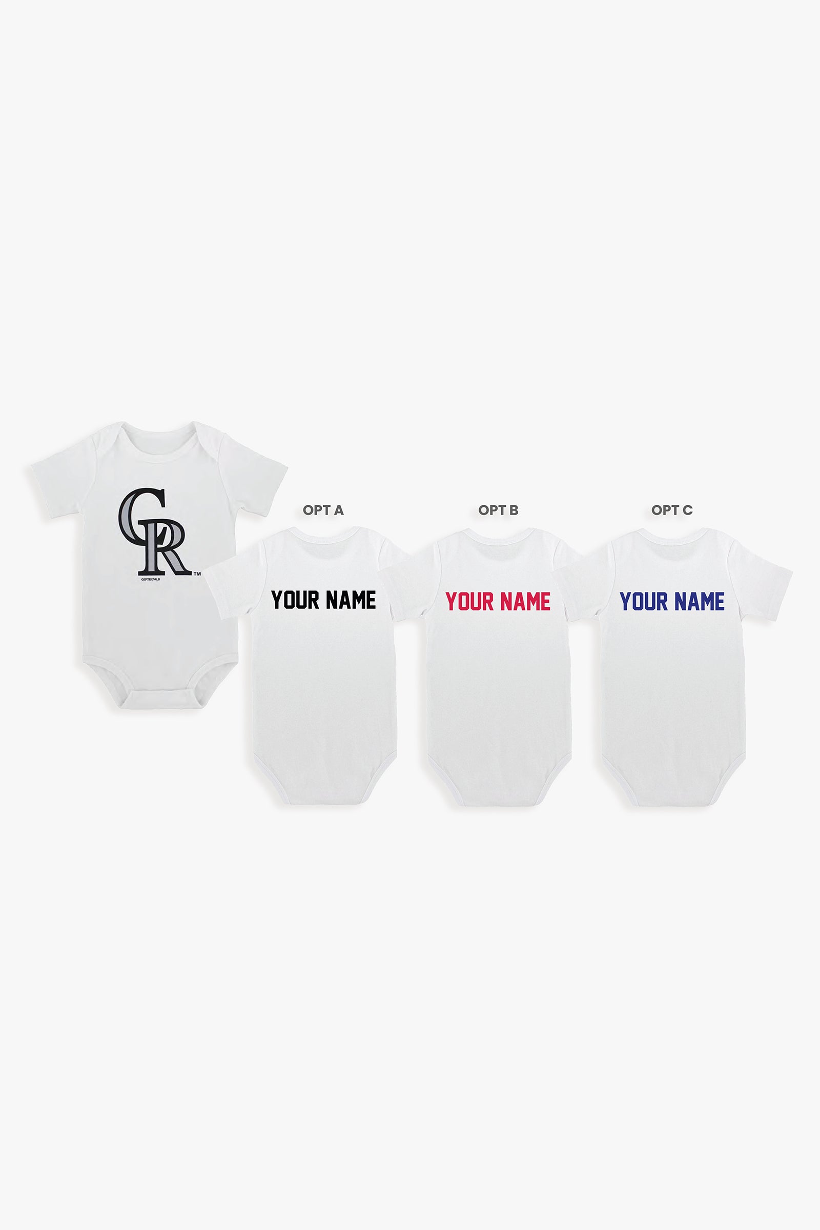 Gertex Customizable MLB Baby Bodysuit in White (18-24 Months)