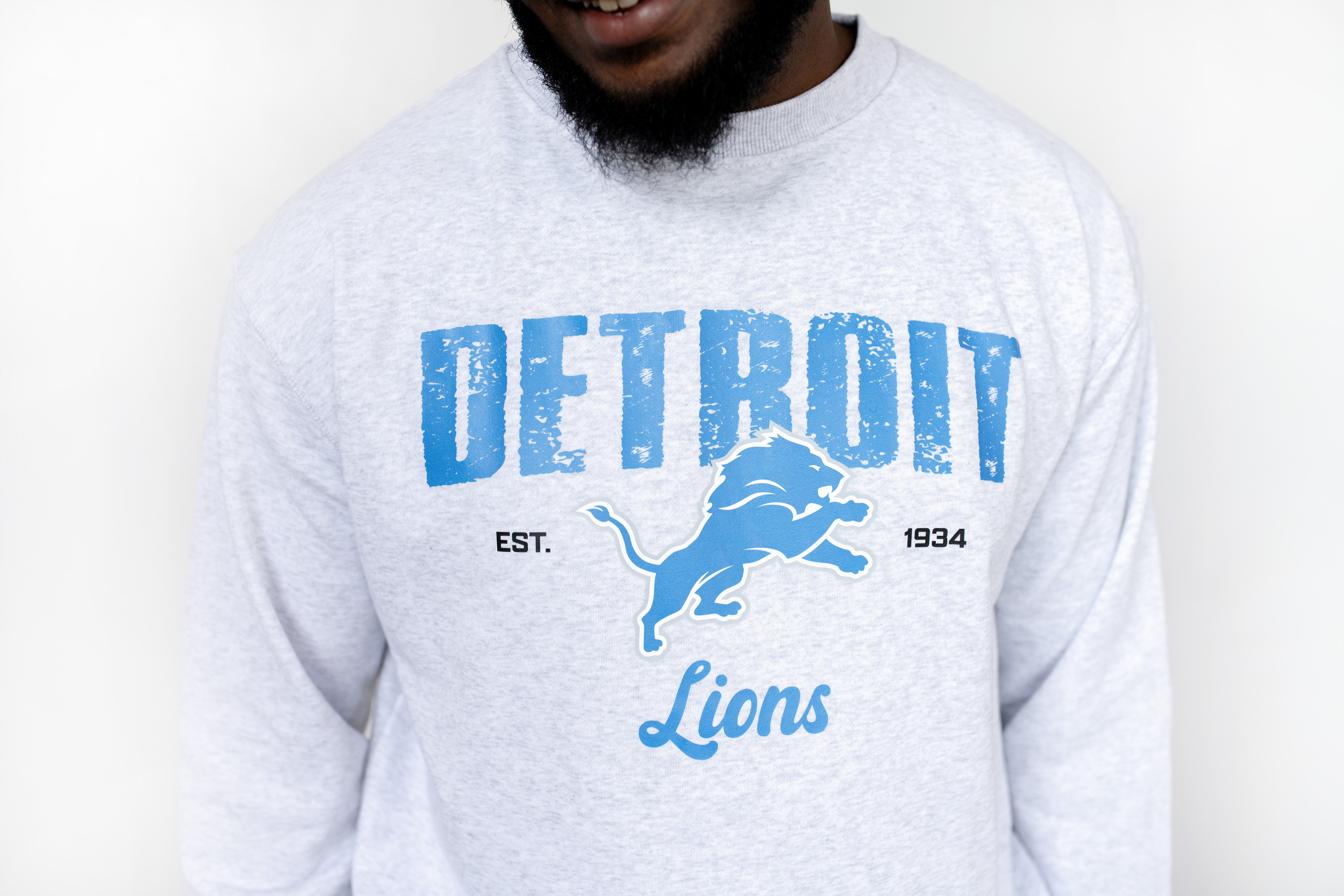 NFL Detroit Lions Grey French Terry PJ Lounge Set