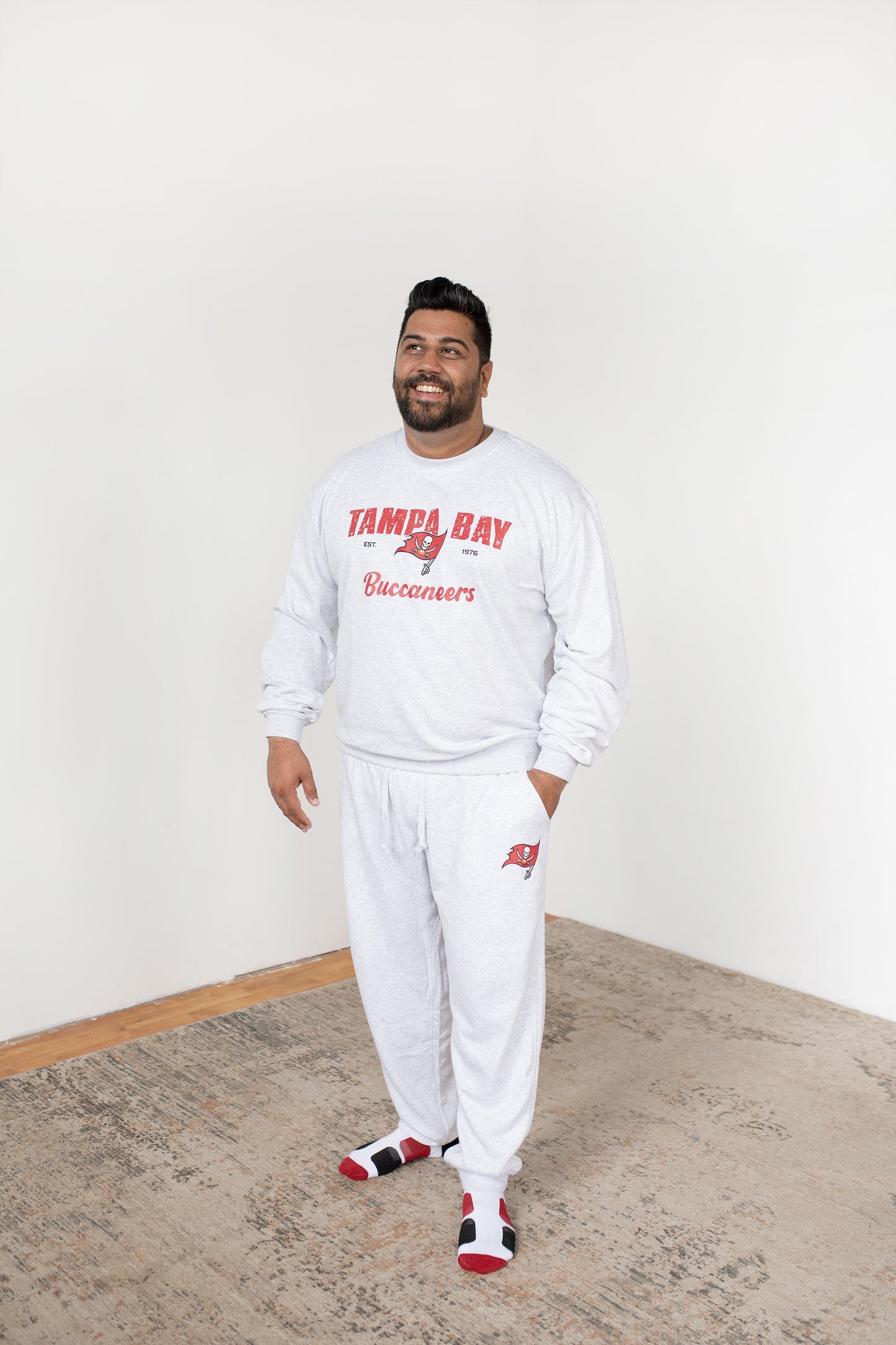 NFL Tampa Bay Buccaneers Grey French Terry PJ Lounge Set