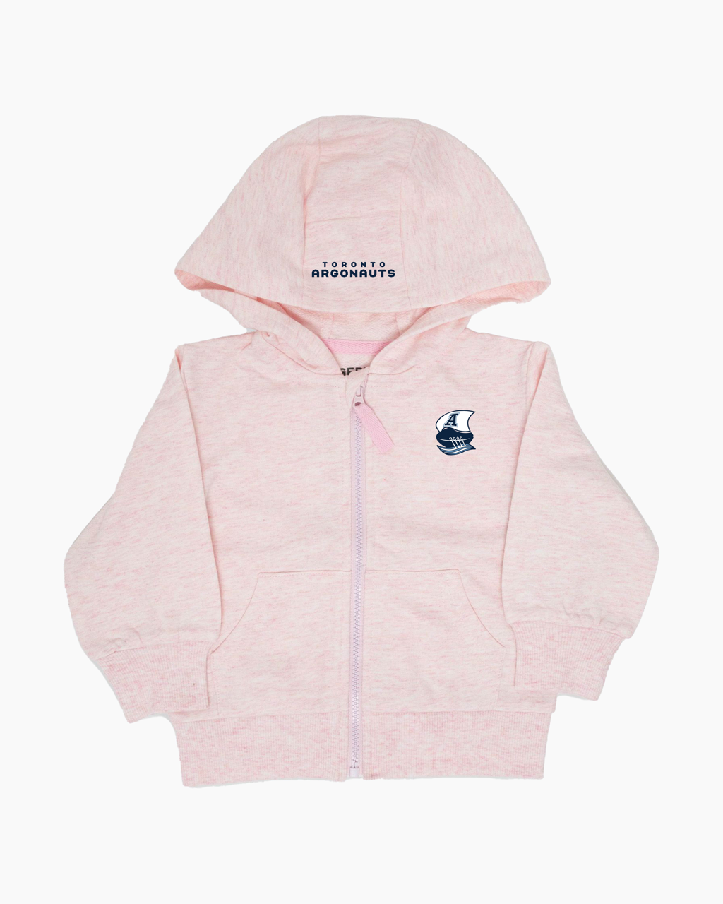 CFL Team Baby Infant French Terry Cotton Zip-Up Hoodie in Pink